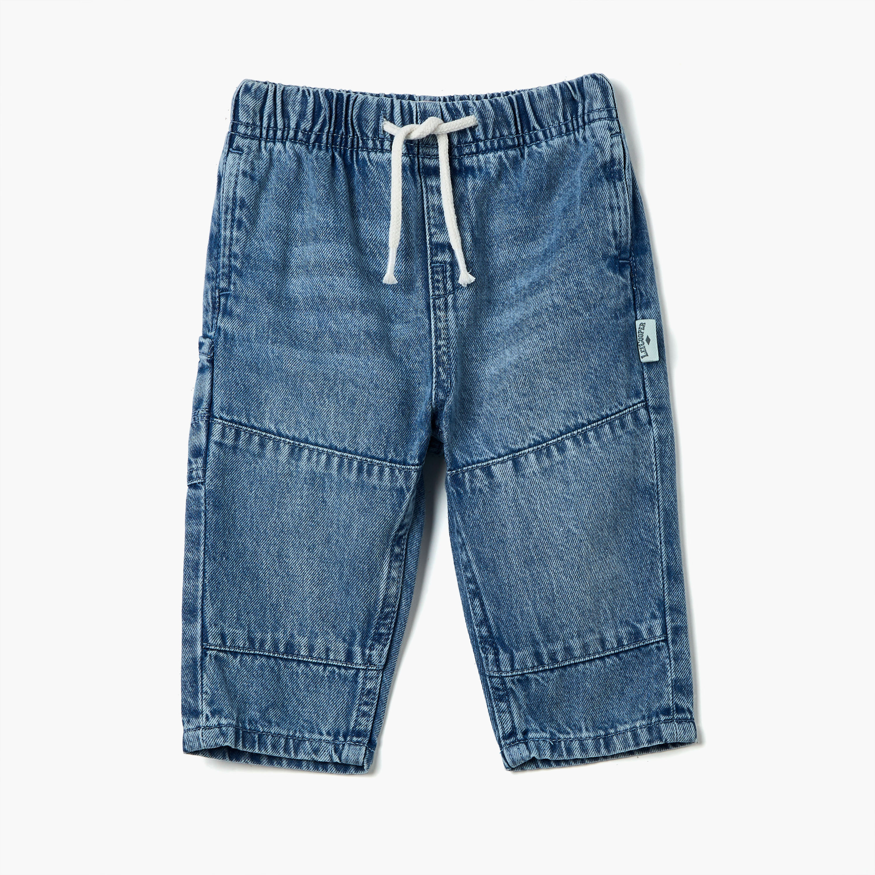 Lee Cooper Solid Jeans with Elasticated Drawstring Closure and Pockets-baby-boys-clothing-bottoms-jeans-image-1