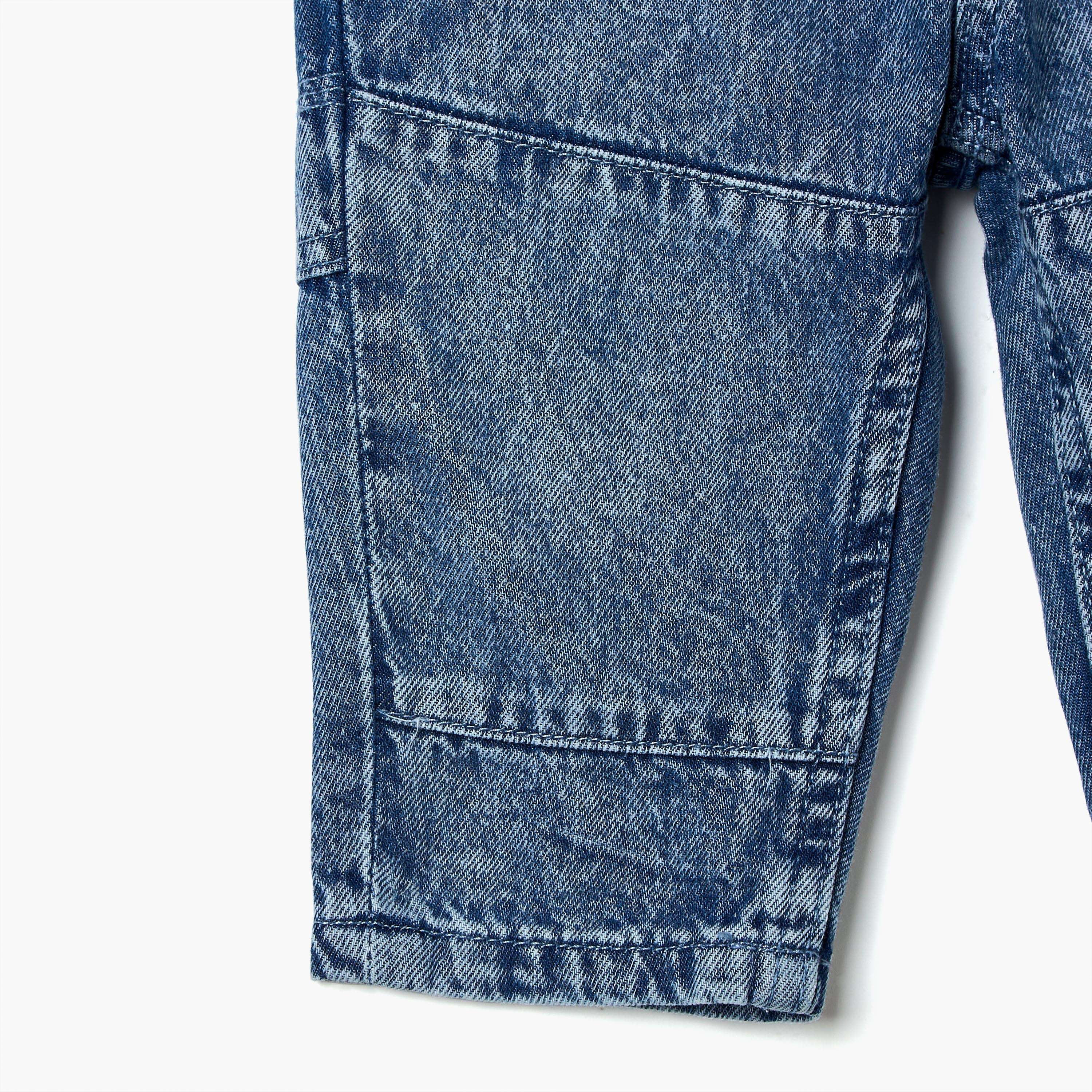 Lee Cooper Solid Jeans with Elasticated Drawstring Closure and Pockets-baby-boys-clothing-bottoms-jeans-image-4