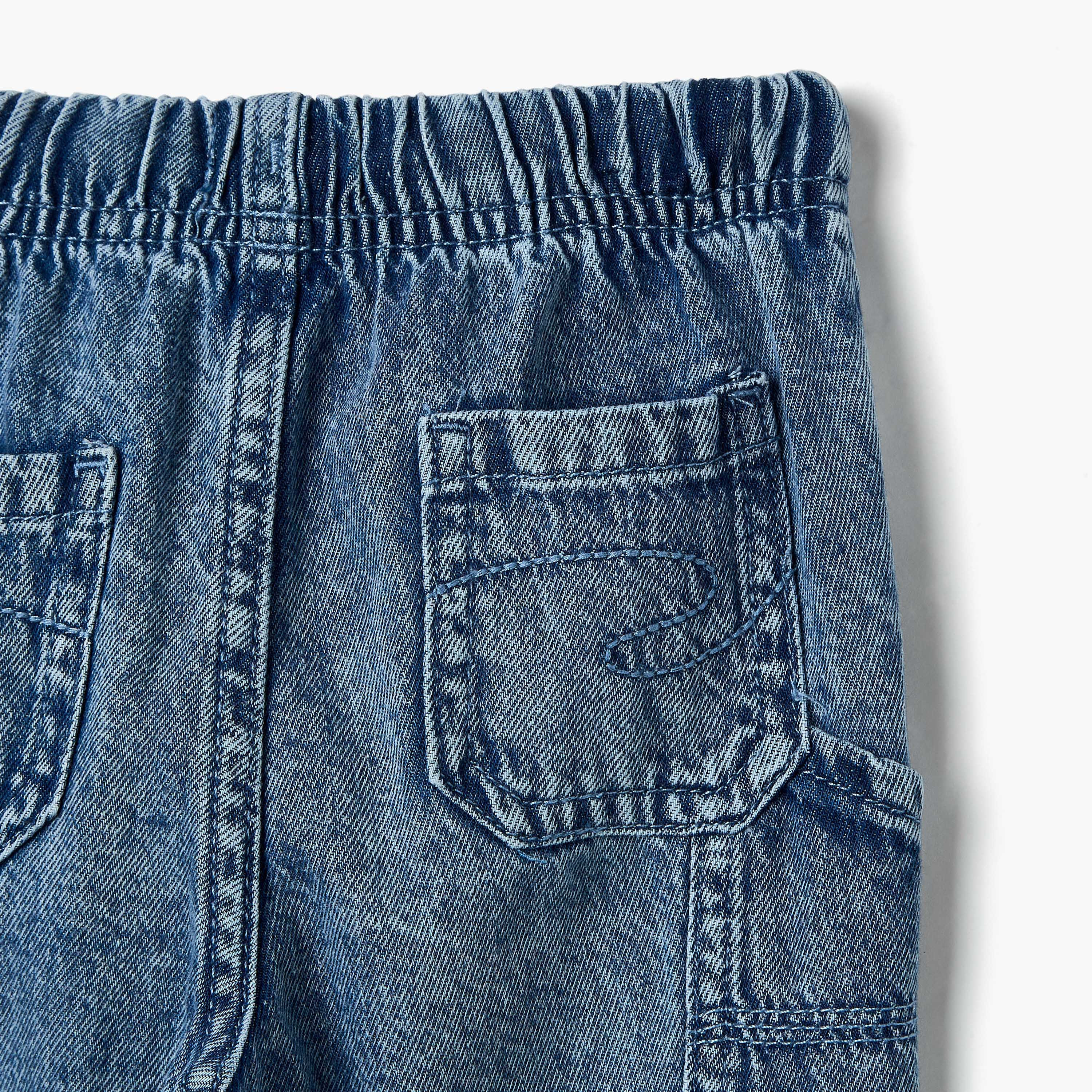Lee Cooper Solid Jeans with Elasticated Drawstring Closure and Pockets-baby-boys-clothing-bottoms-jeans-image-5