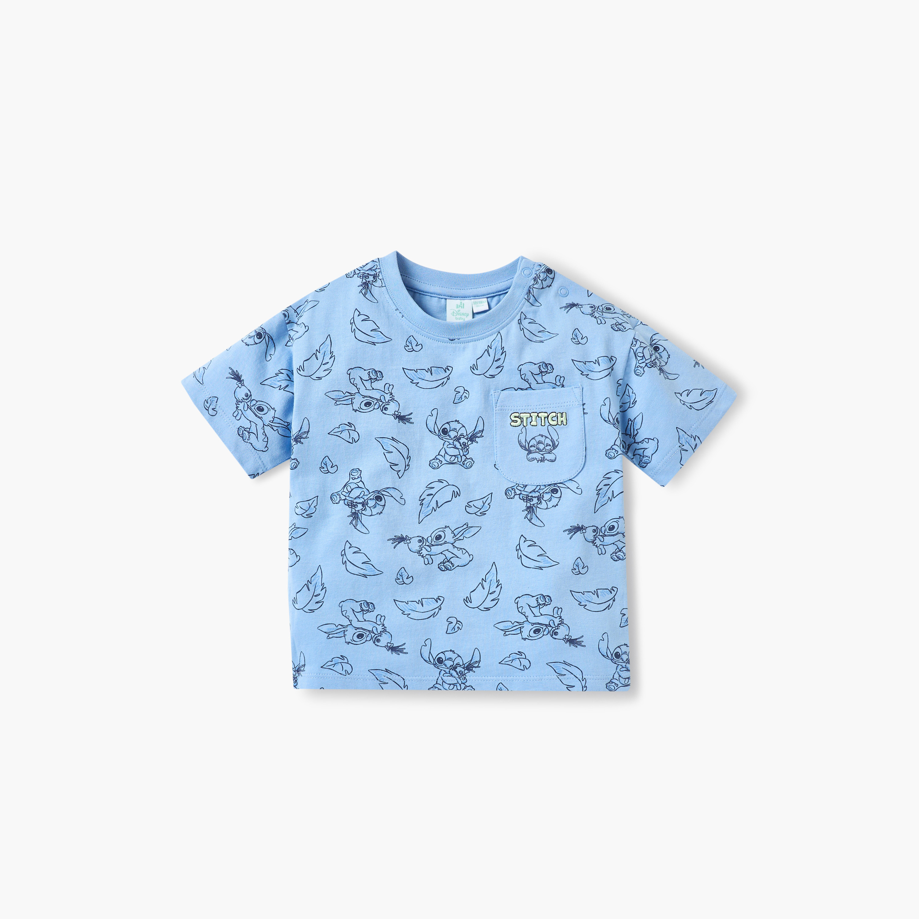 طقم شورت وتيشيرت بأكمام قصيرة وطبعات ستيتش من ديزني-baby-boys-clothing-setsandcoords-image-2