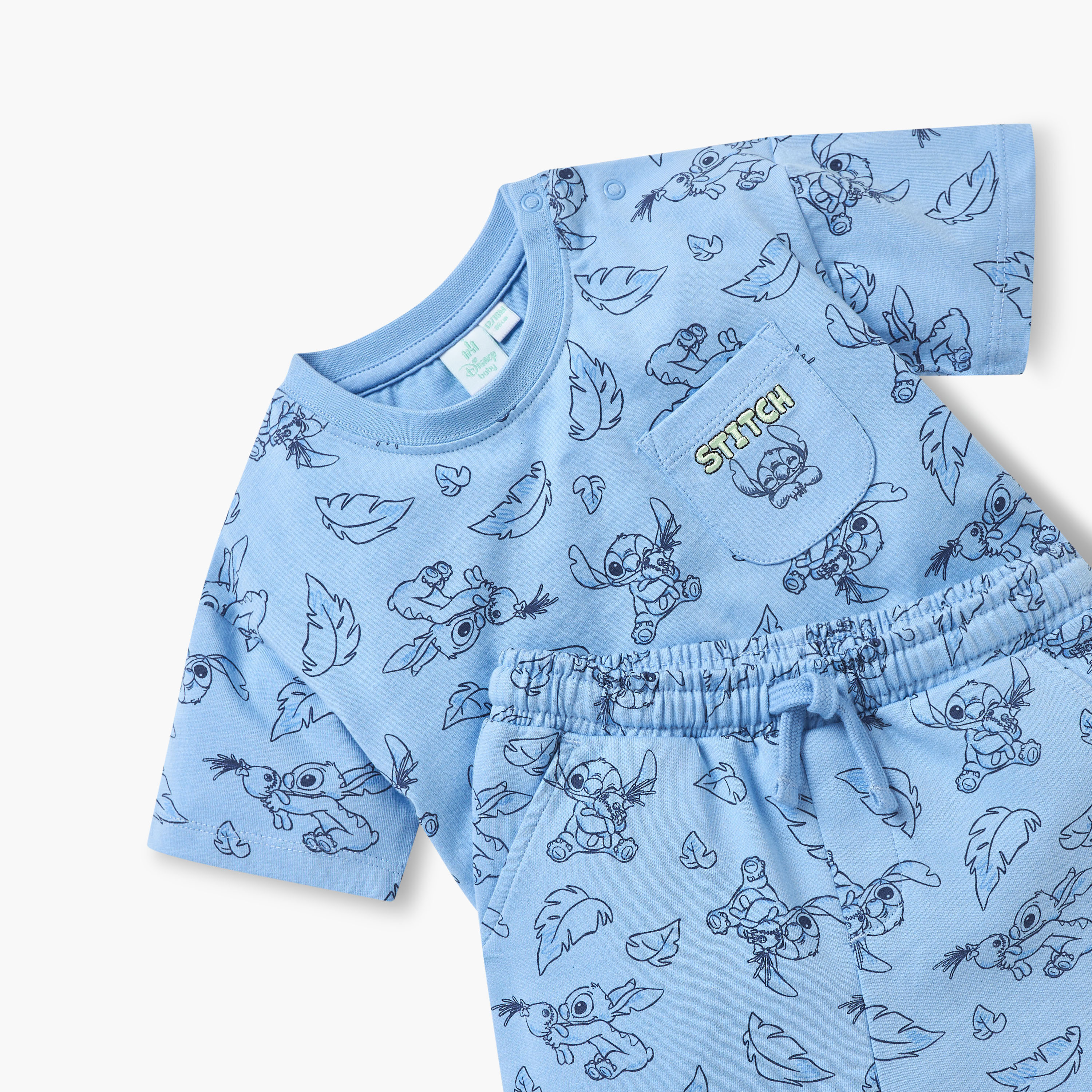 طقم شورت وتيشيرت بأكمام قصيرة وطبعات ستيتش من ديزني-baby-boys-clothing-setsandcoords-image-4