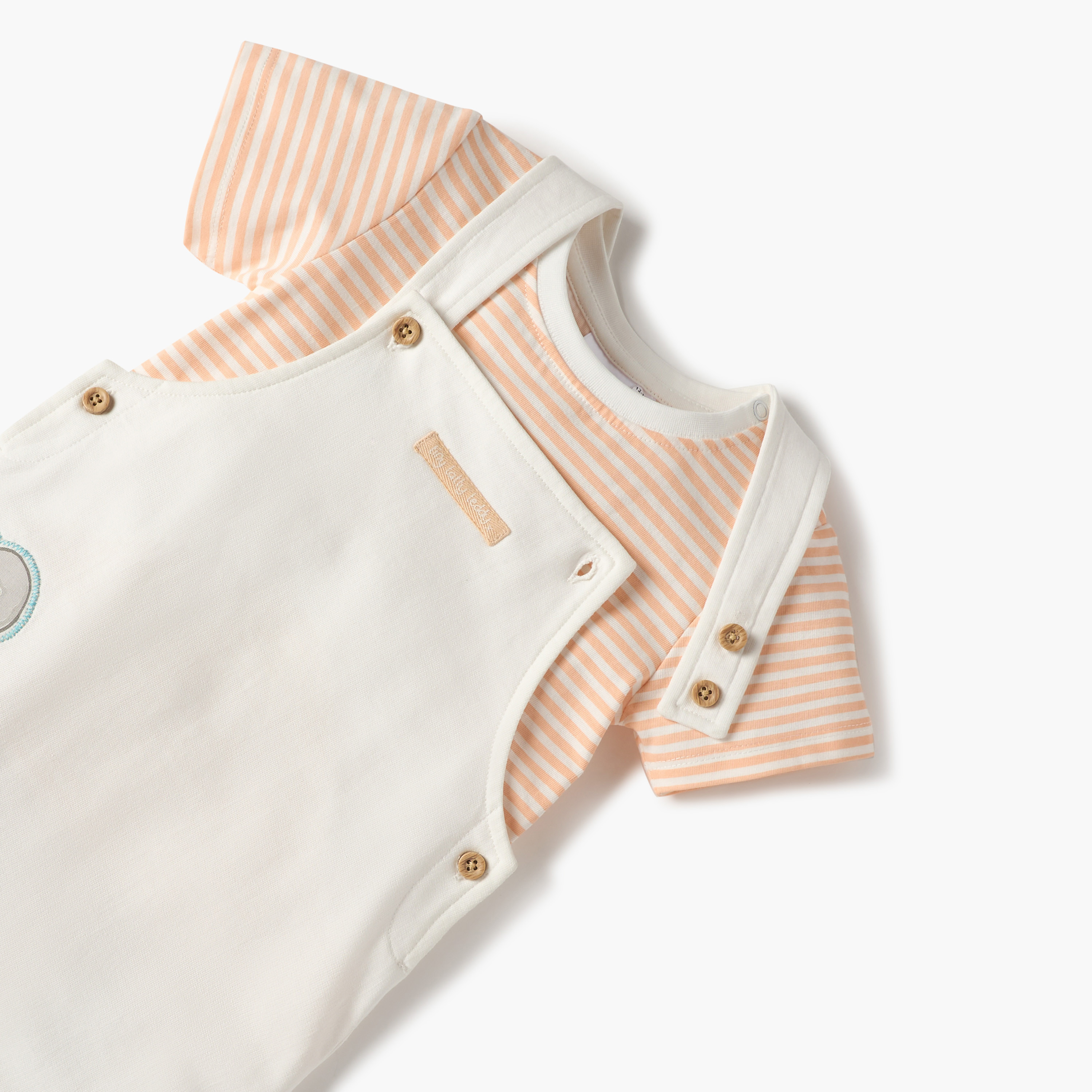 طقم تيشيرت مخطط ودنغري بزخارف دب من كارت بلانش-baby-boys-clothing-setsandcoords-image-4