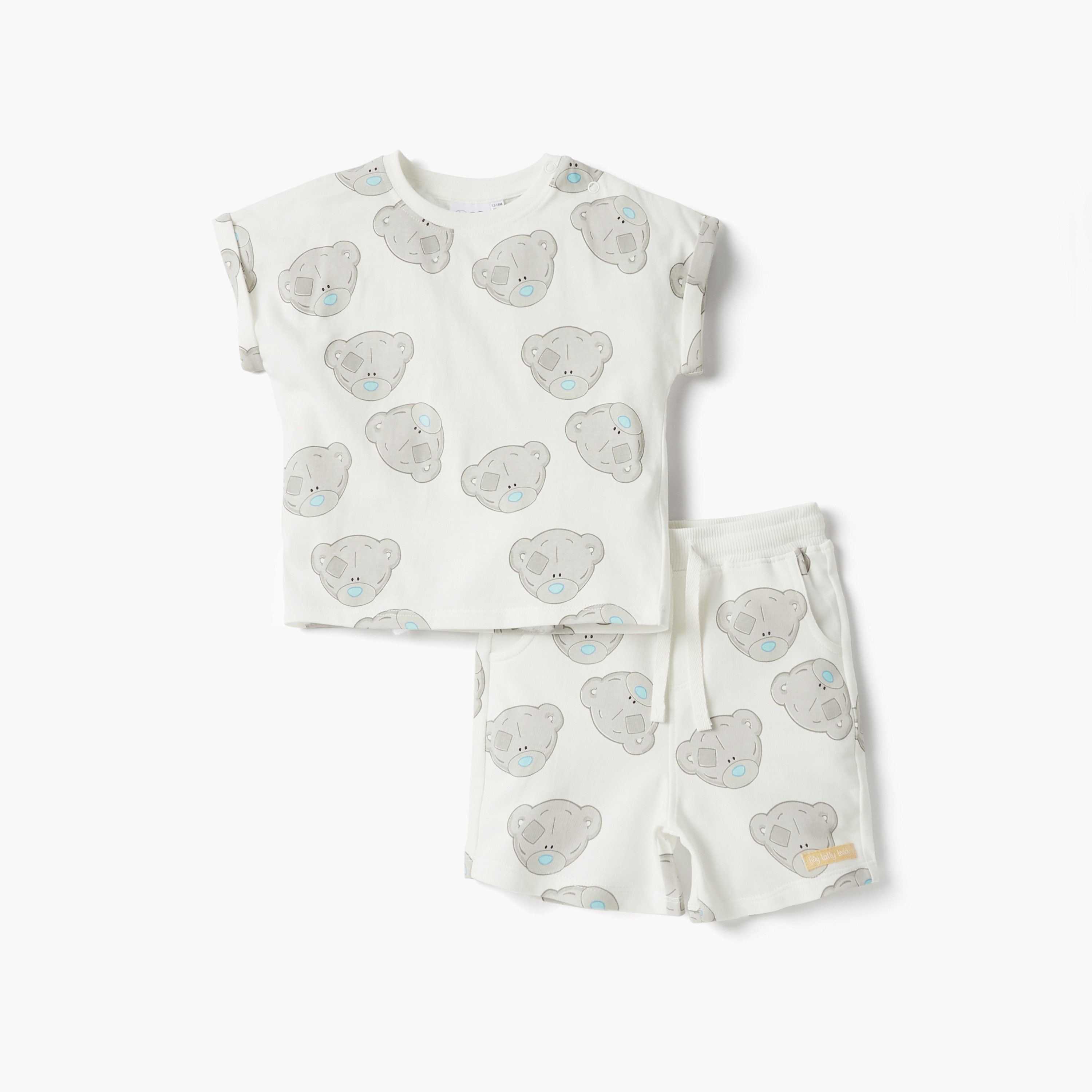 طقم شورت وتيشيرت بطبعات دب كارت بلانش-baby-boys-clothing-setsandcoords-image-1