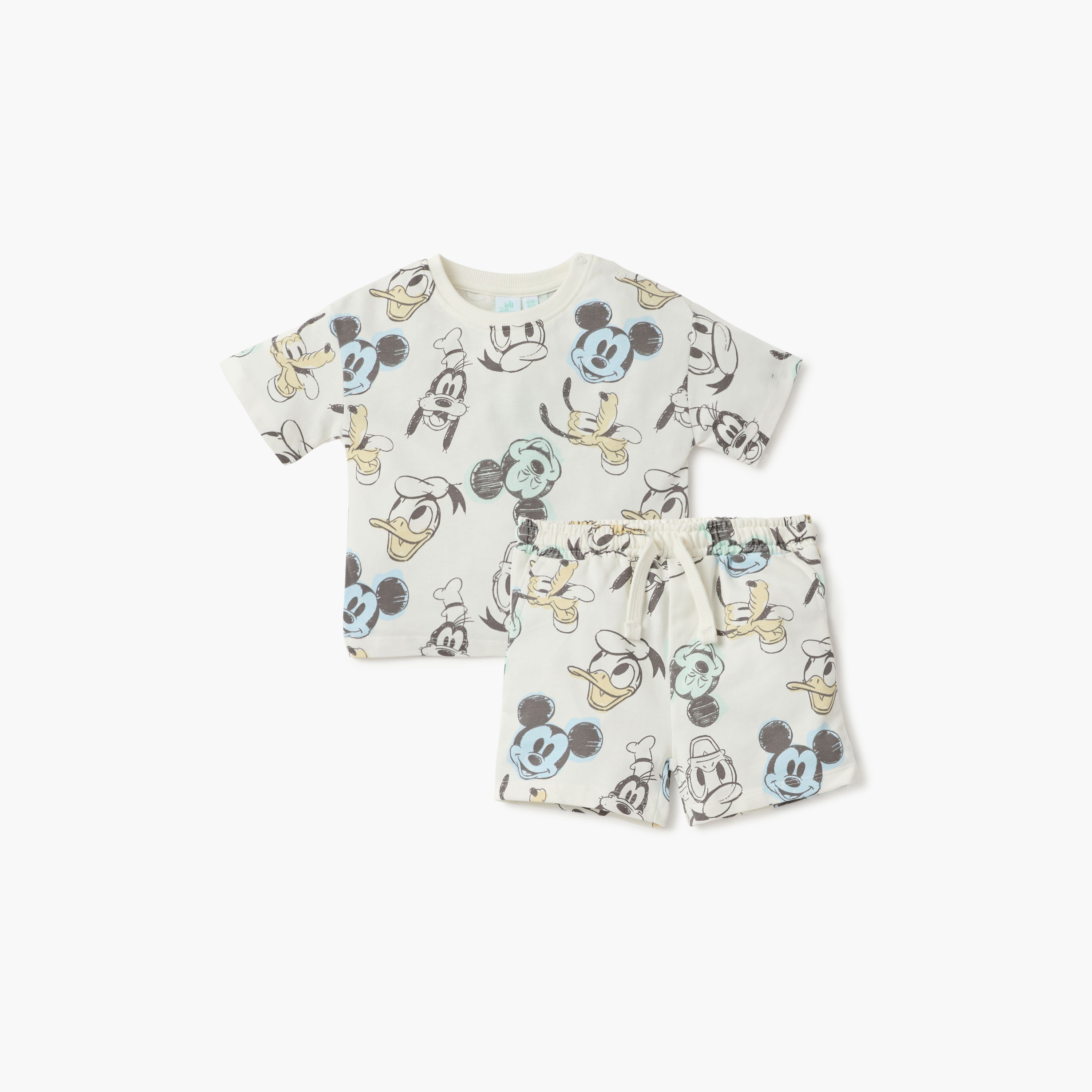 Disney Mickey and Friends Print T-shirt and Shorts Set-baby-boys-clothing-setsandcoords-image-1