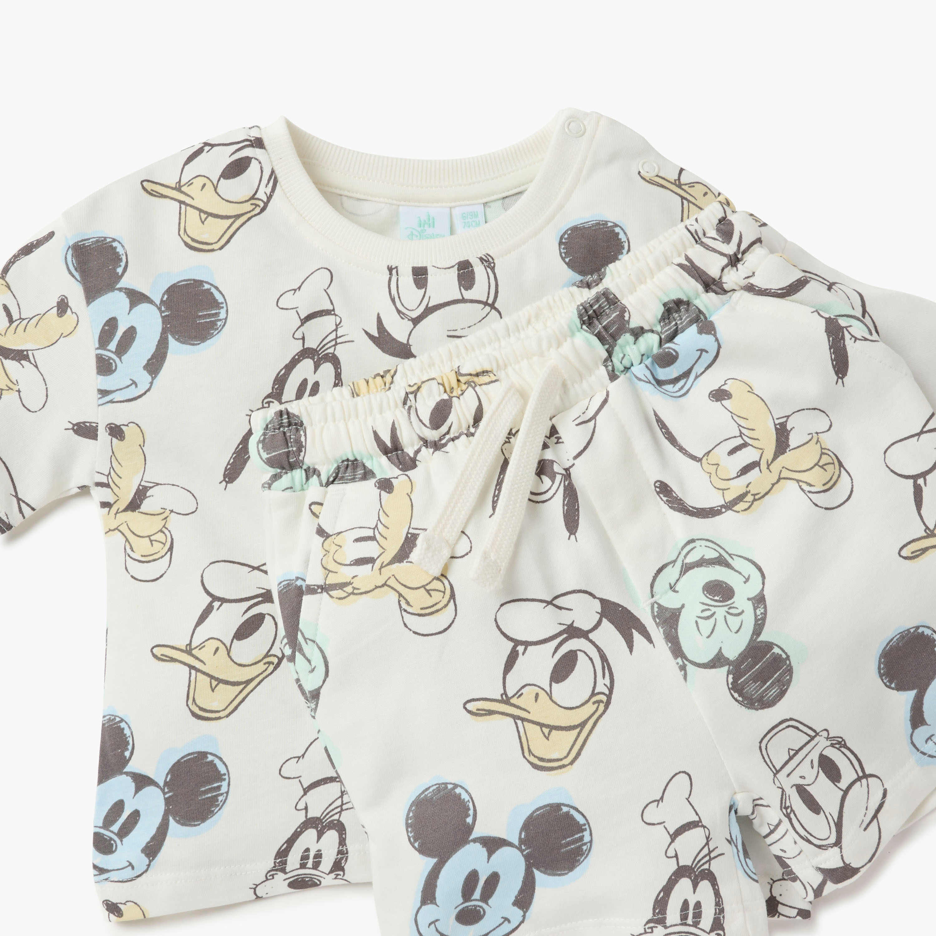 Disney Mickey and Friends Print T-shirt and Shorts Set-baby-boys-clothing-setsandcoords-image-4