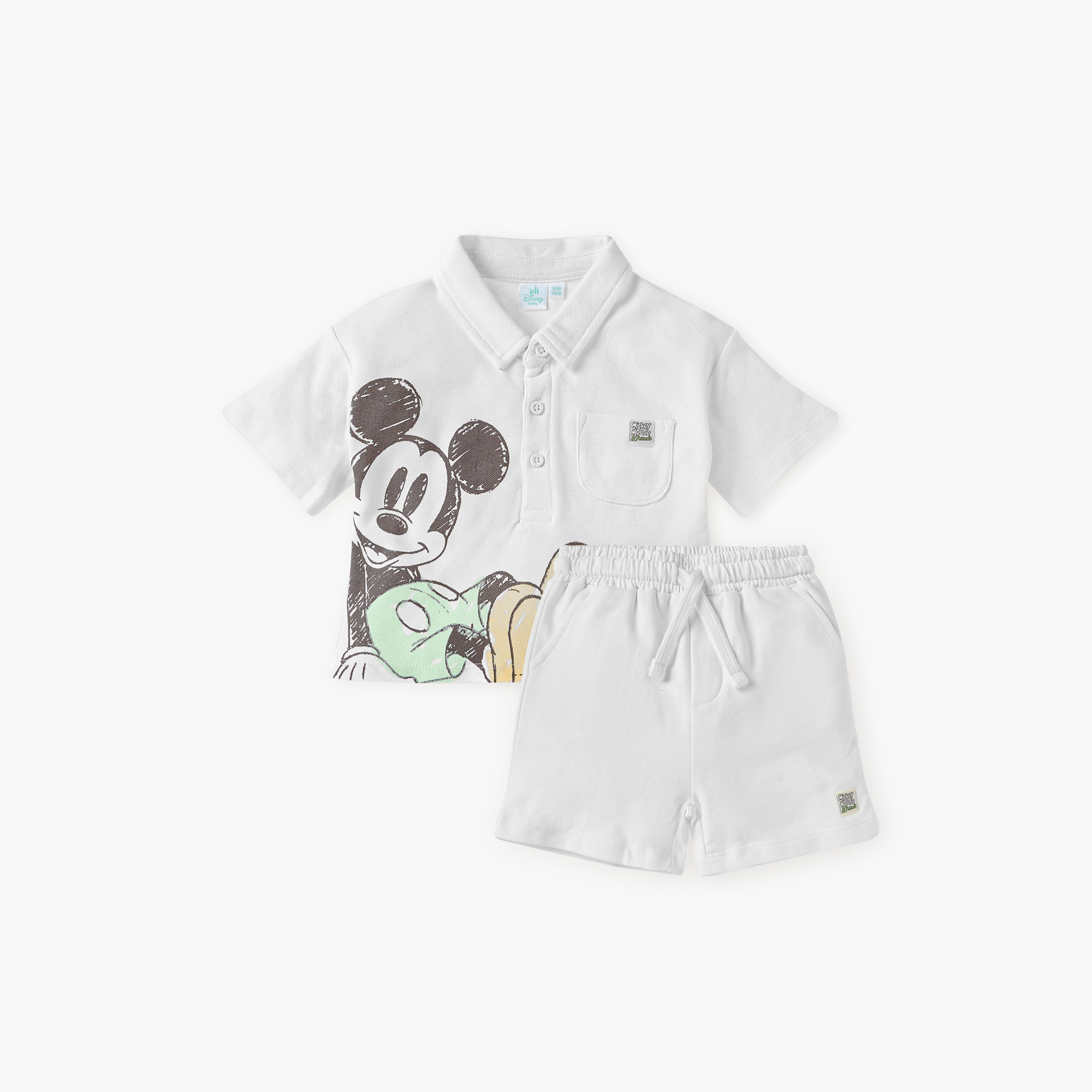 طقم تيشيرت وشورت بطبعات ميكي ماوس من ديزني-baby-boys-clothing-setsandcoords-image-1