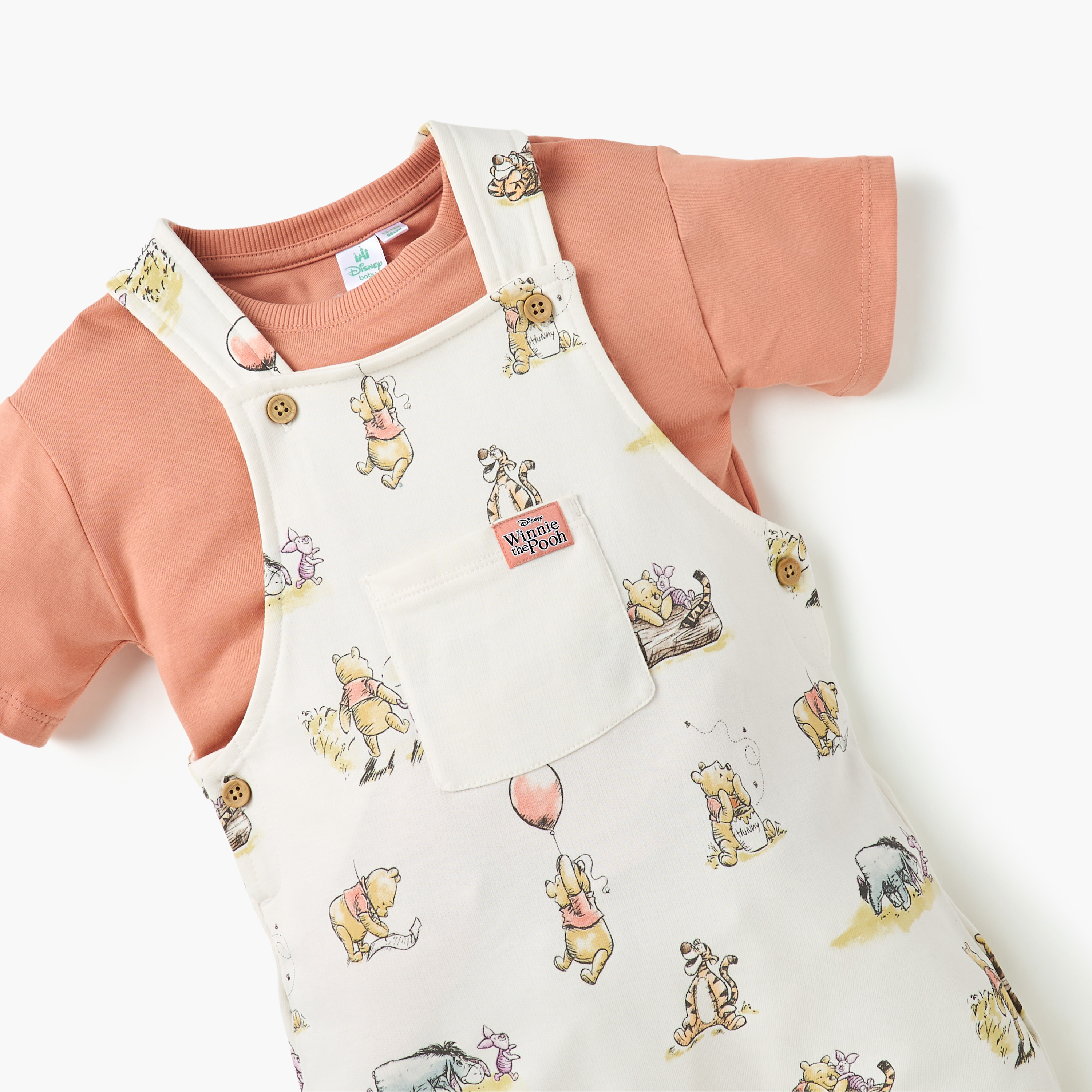 Disney Winnie the Pooh Print Dungaree and T-shirt Set-baby-boys-clothing-setsandcoords-image-3