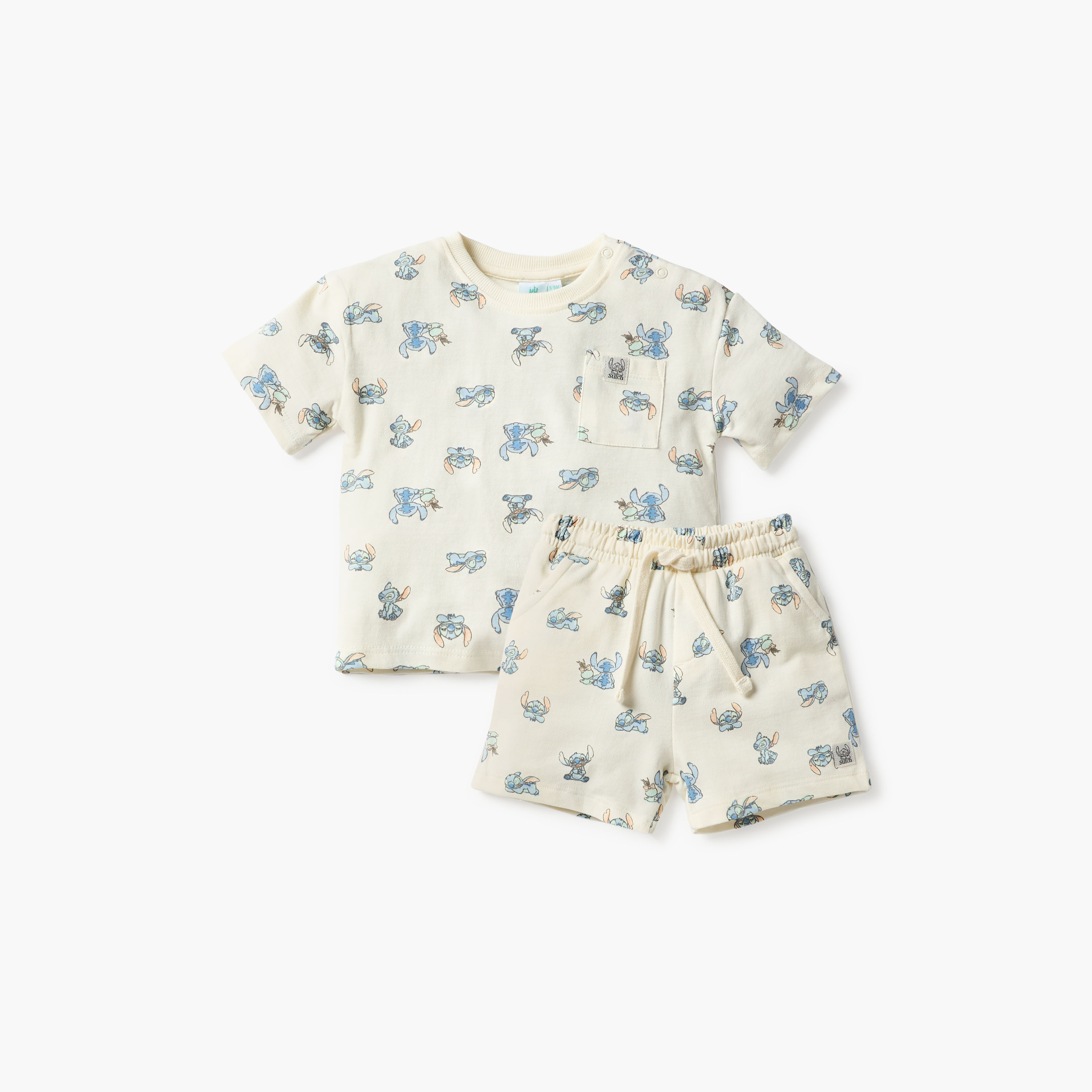 طقم شورت وتيشيرت بطبعات ستيتش من ديزني-baby-boys-clothing-setsandcoords-image-1