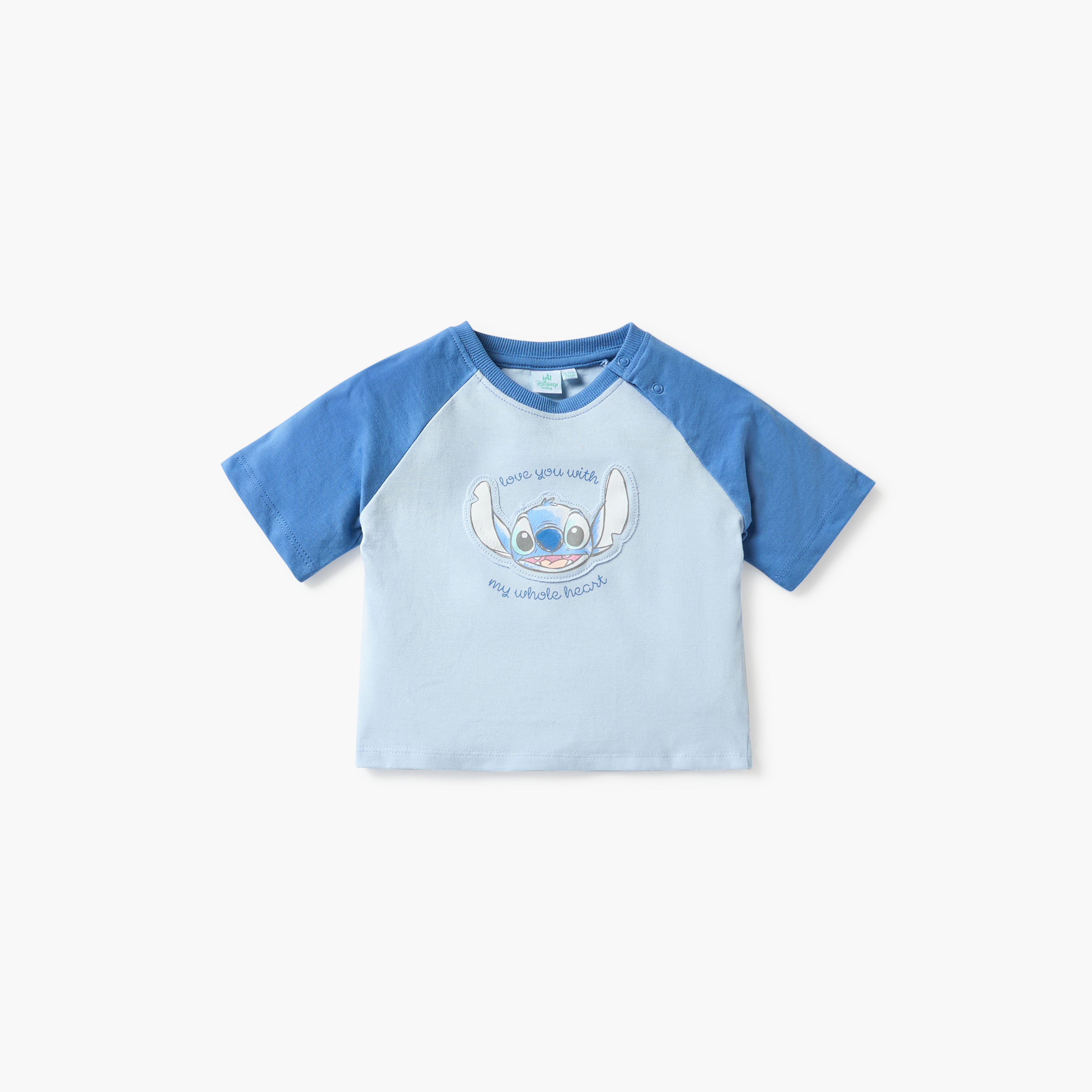 Disney Stitch Print T-shirt and Shorts Set-baby-boys-clothing-setsandcoords-image-2