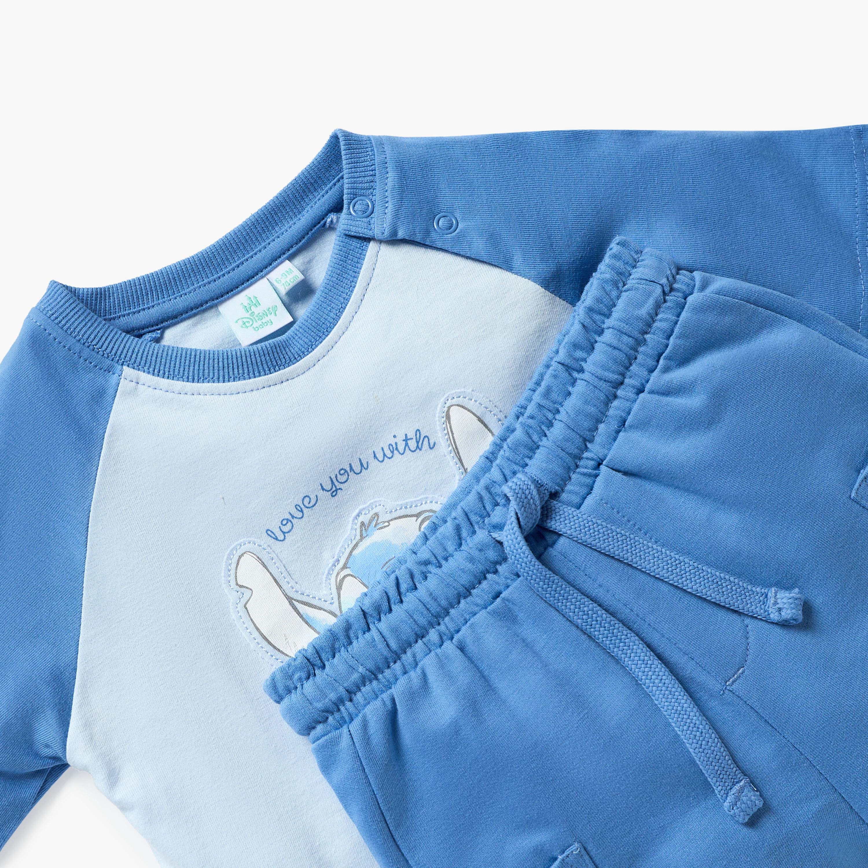 Disney Stitch Print T-shirt and Shorts Set-baby-boys-clothing-setsandcoords-image-4