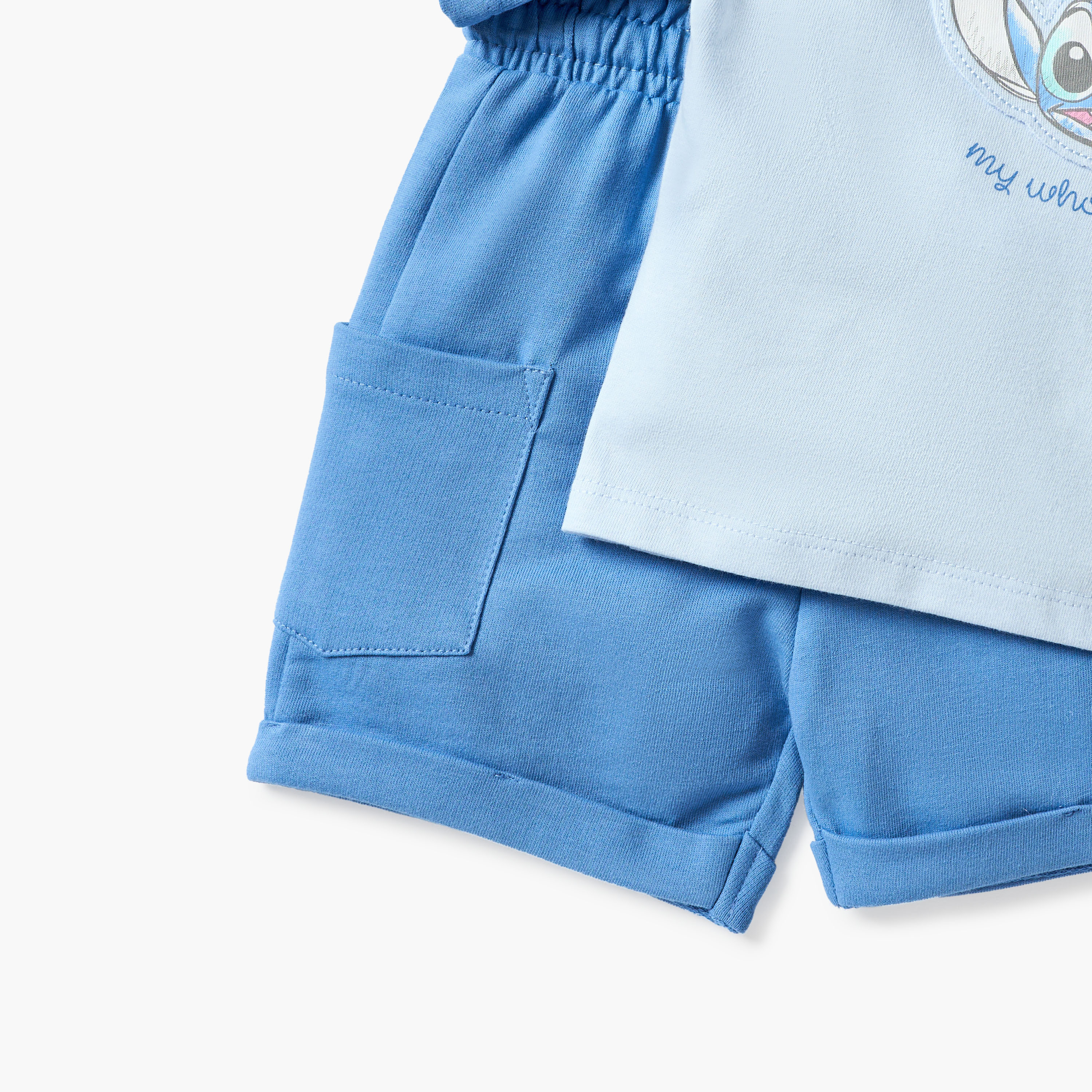 Disney Stitch Print T-shirt and Shorts Set-baby-boys-clothing-setsandcoords-image-5