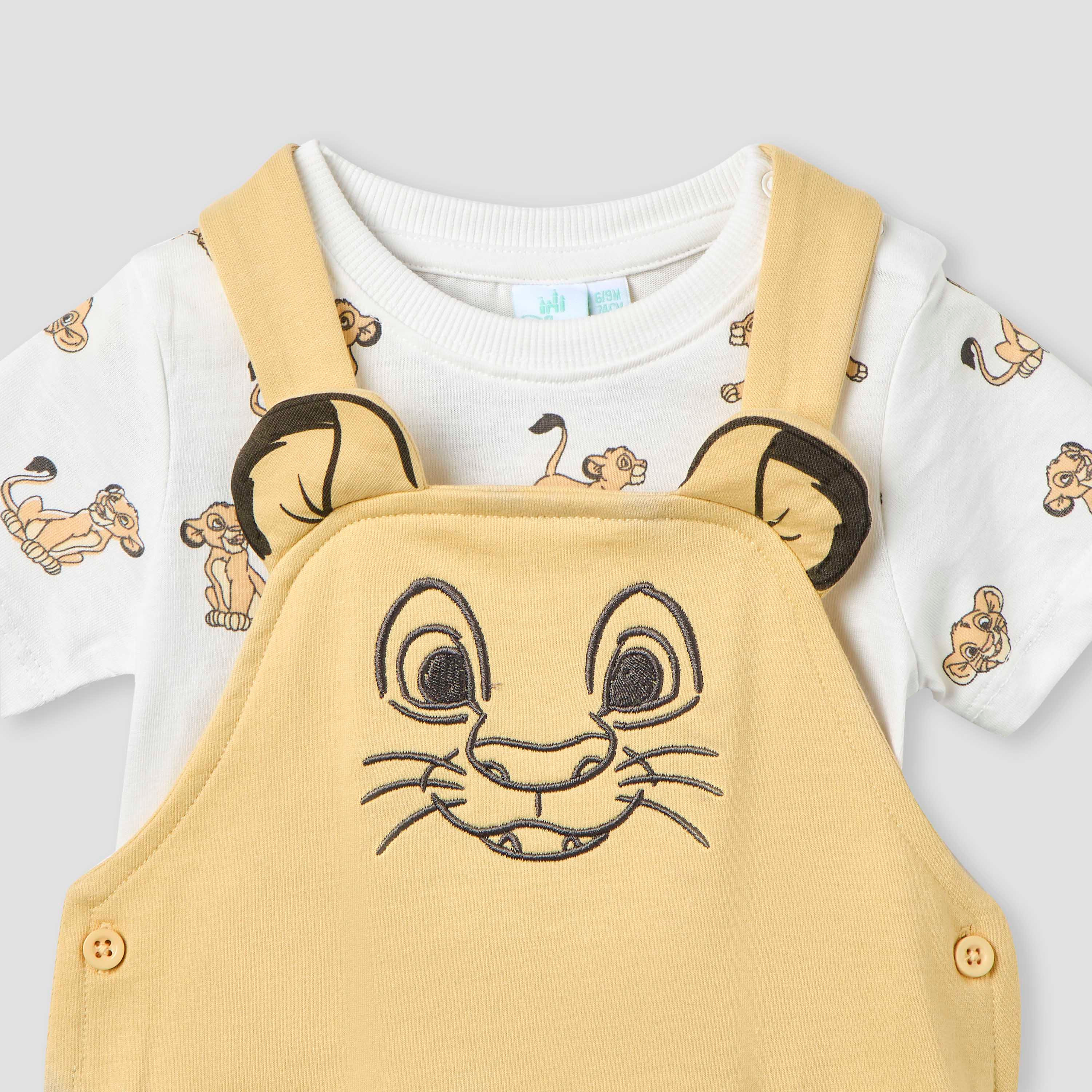 طقم تيشيرت ودنغري بطبعات الأسد الملك من ديزني-baby-boys-clothing-setsandcoords-image-4