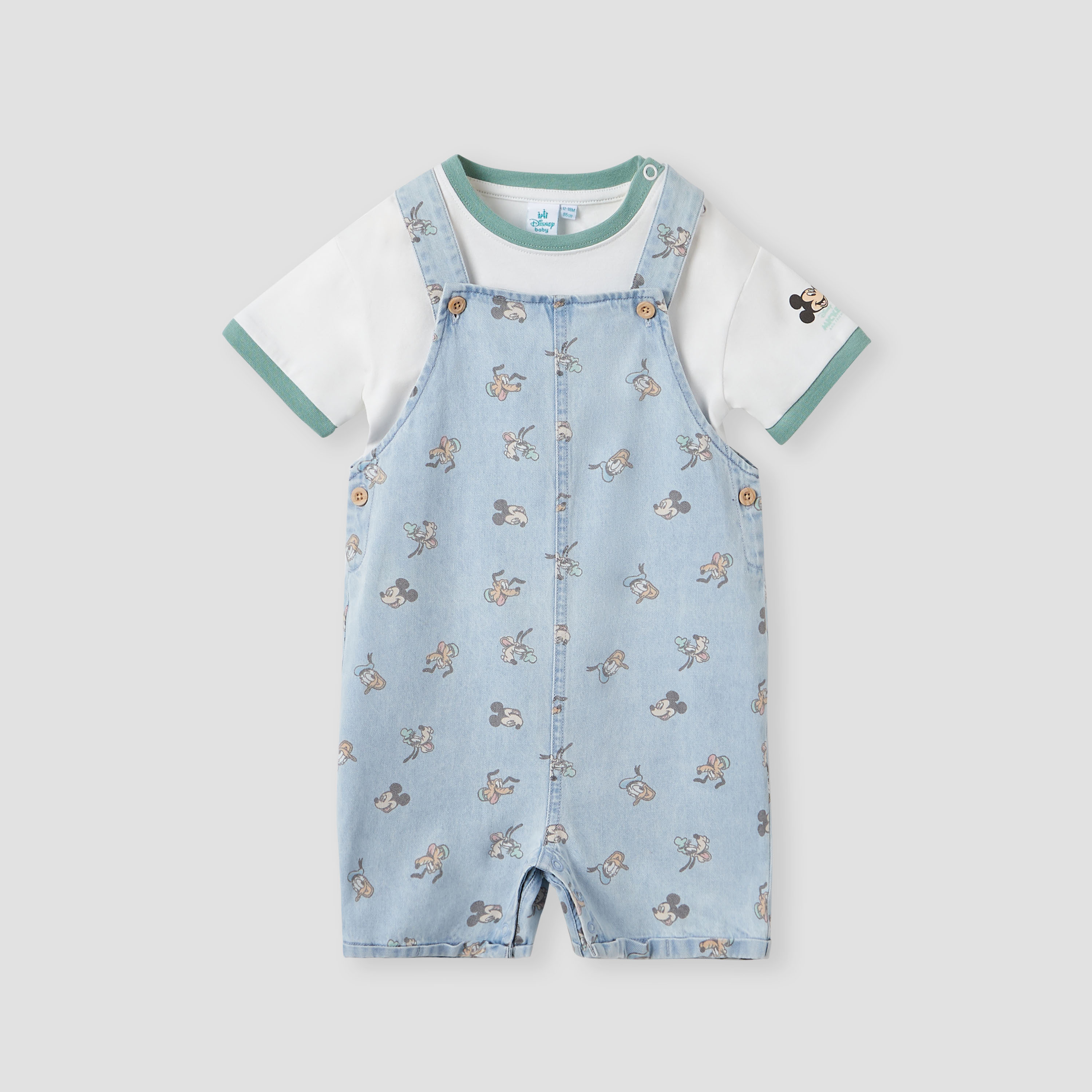 طقم تيشيرت ودنغري بطبعات ميكي ماوس آند فريندز من ديزني-baby-boys-clothing-setsandcoords-image-1