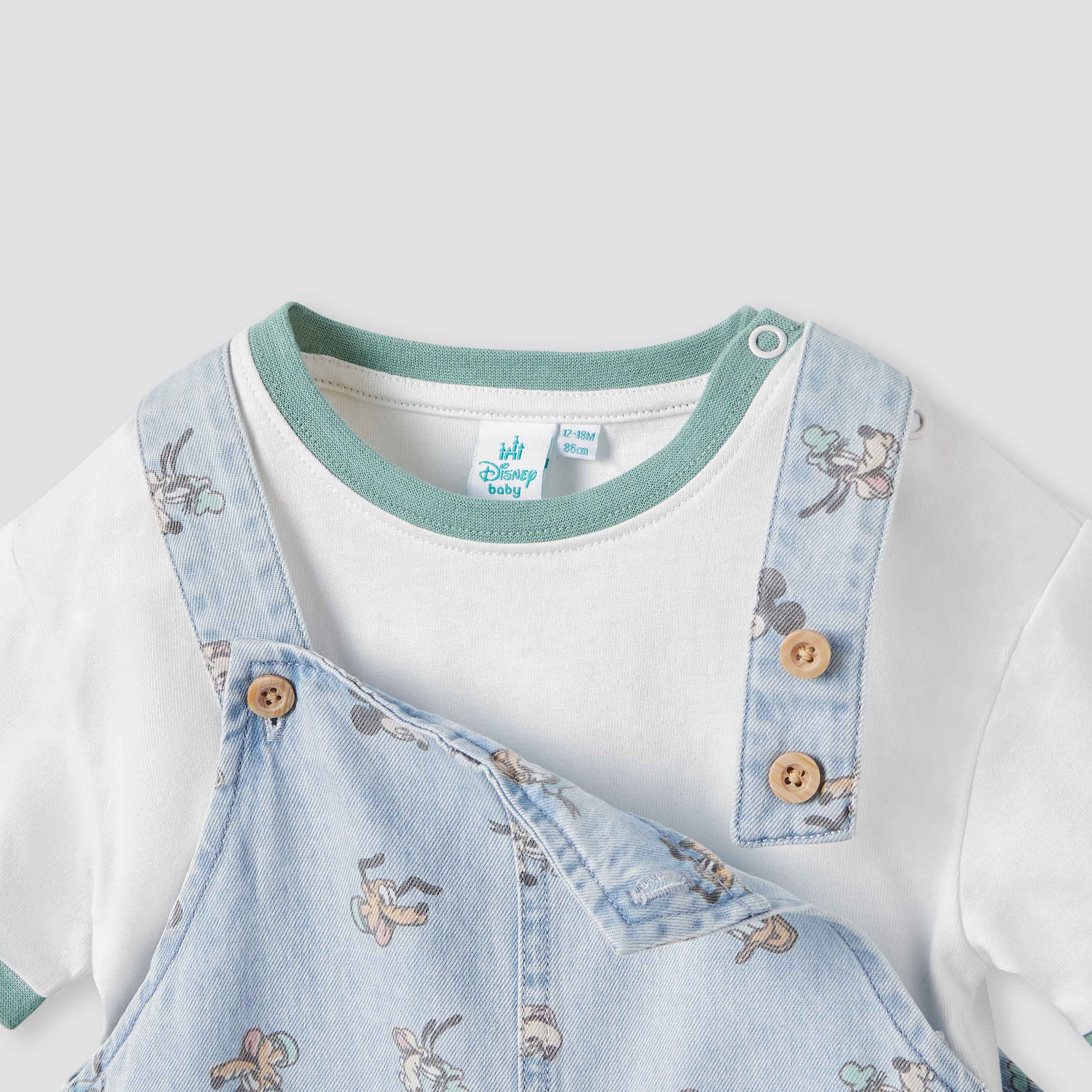 طقم تيشيرت ودنغري بطبعات ميكي ماوس آند فريندز من ديزني-baby-boys-clothing-setsandcoords-image-4