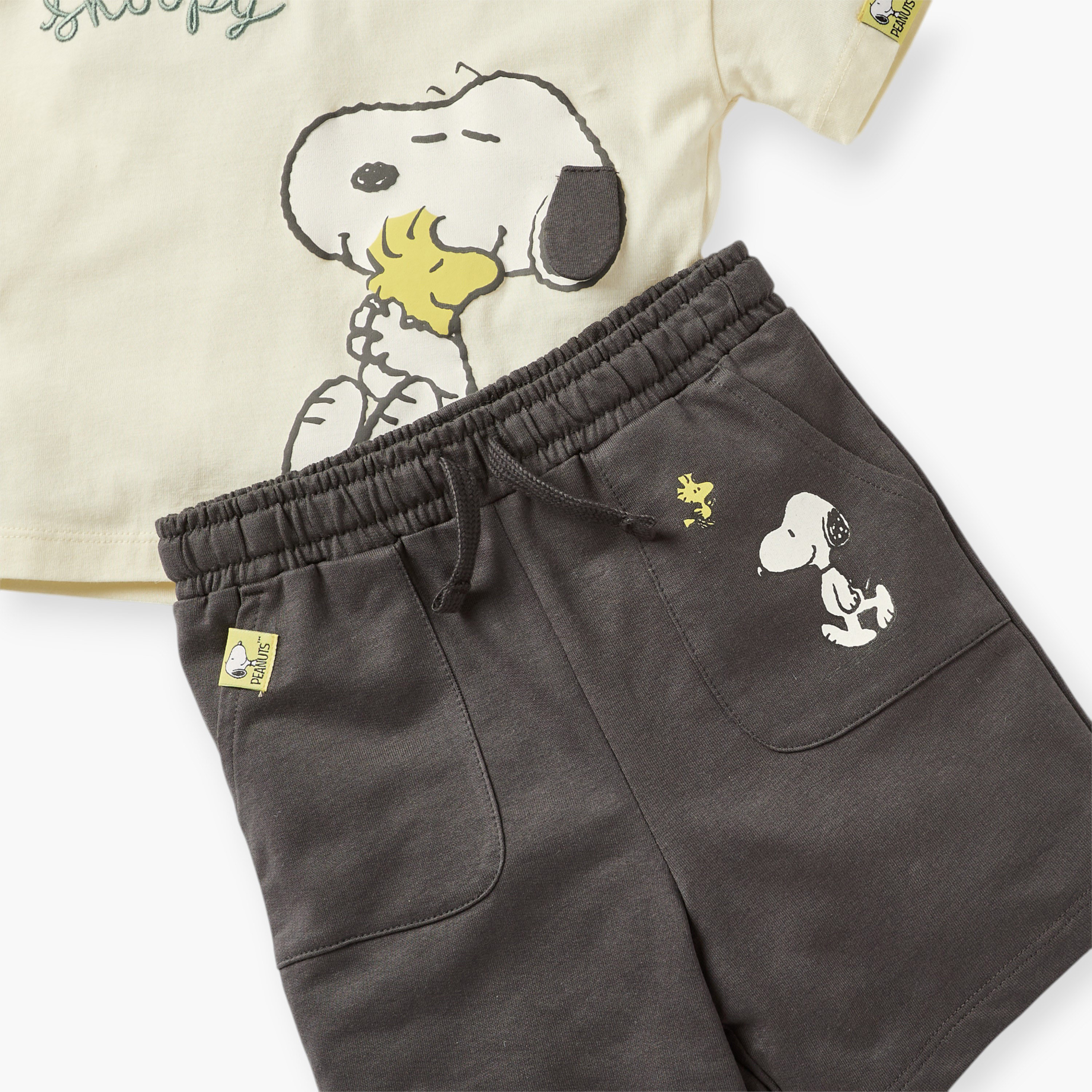 Snoopy Print Short Sleeves T-shirt and Shorts Set-baby-boys-clothing-setsandcoords-image-5