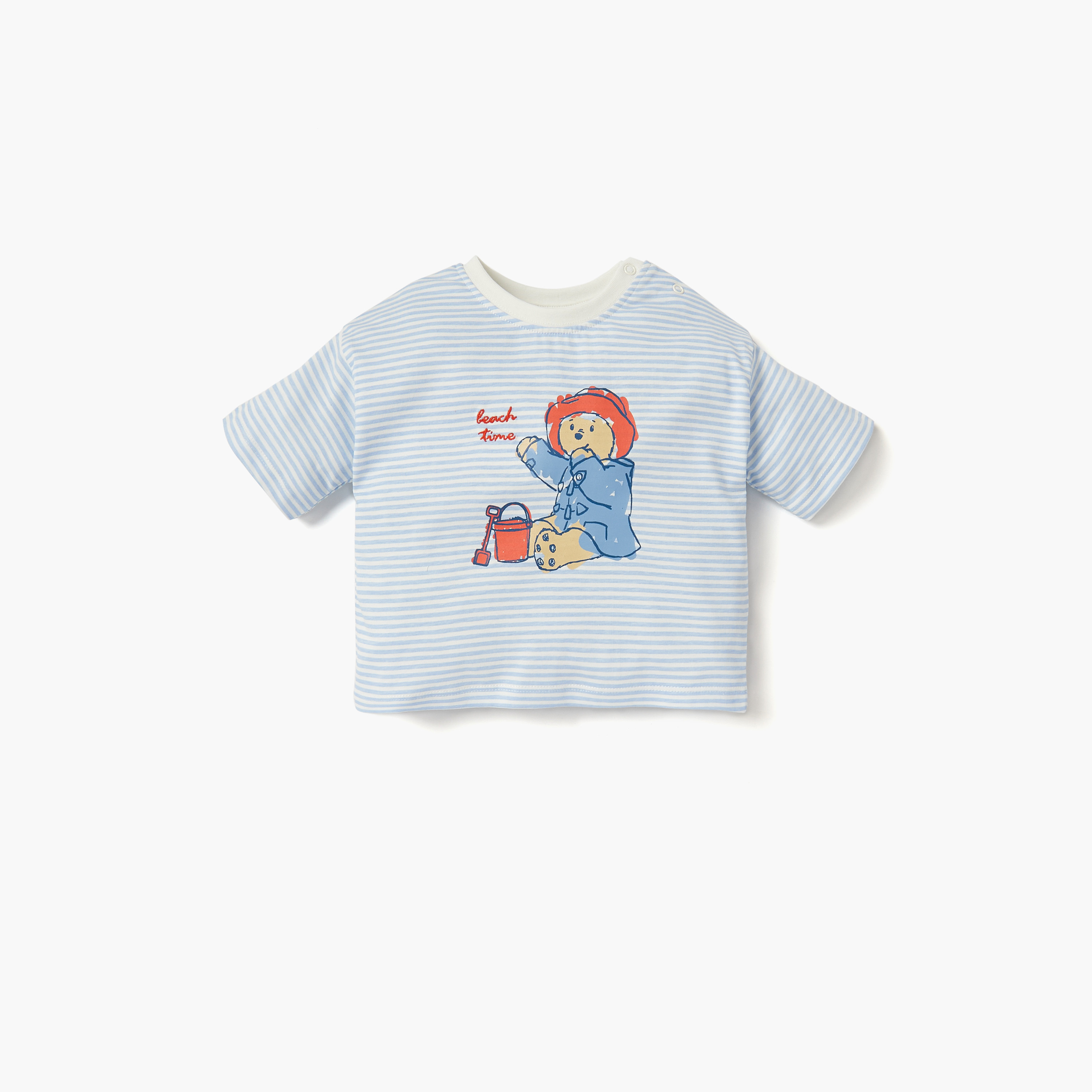 Paddington Bear Print T-shirt and Shorts Set-baby-boys-clothing-setsandcoords-image-5