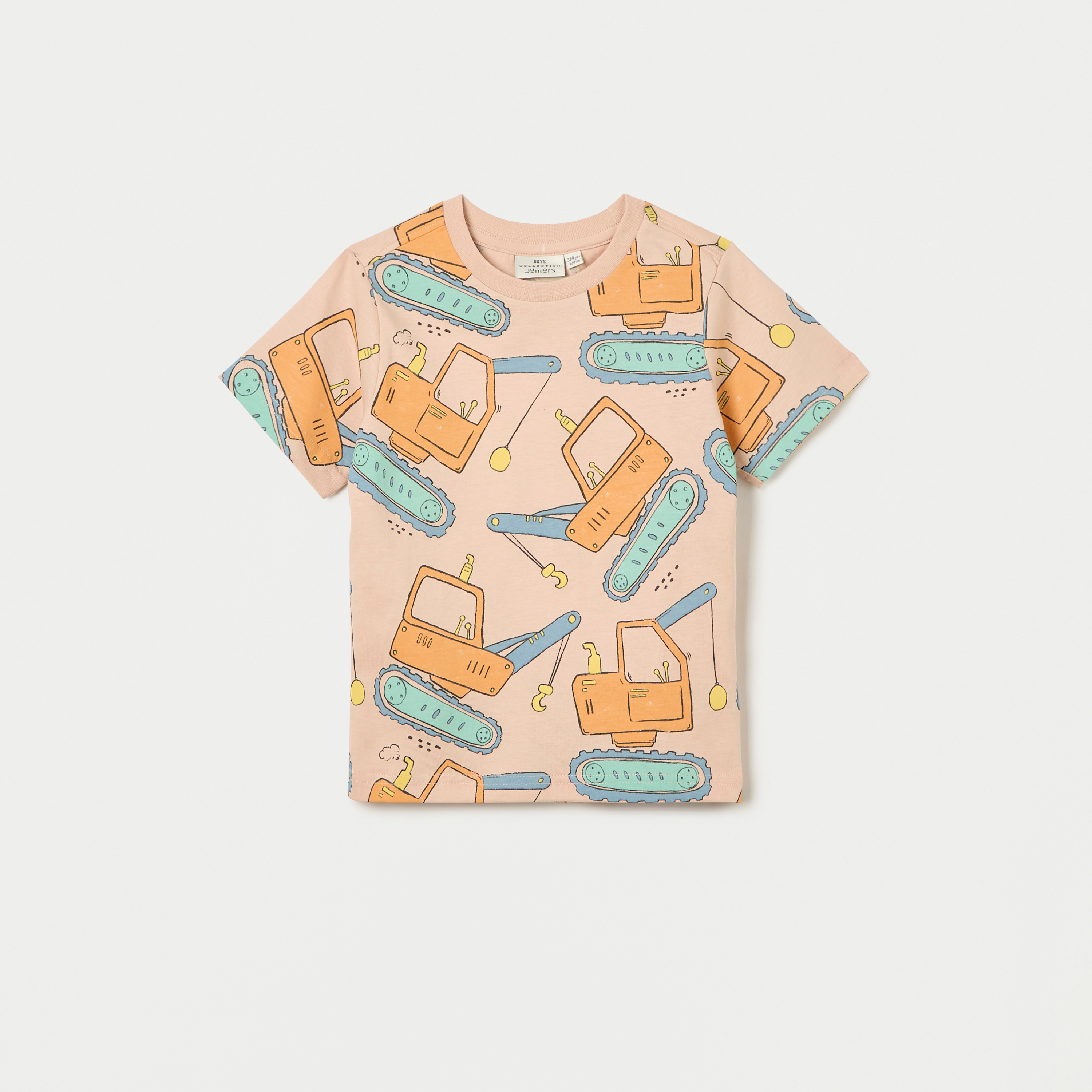 تيشيرت بياقة ضيقة وأكمام قصيرة وطبعات مركبة من جونيورز-baby-boys-clothing-tshirtsandpolos-image-1