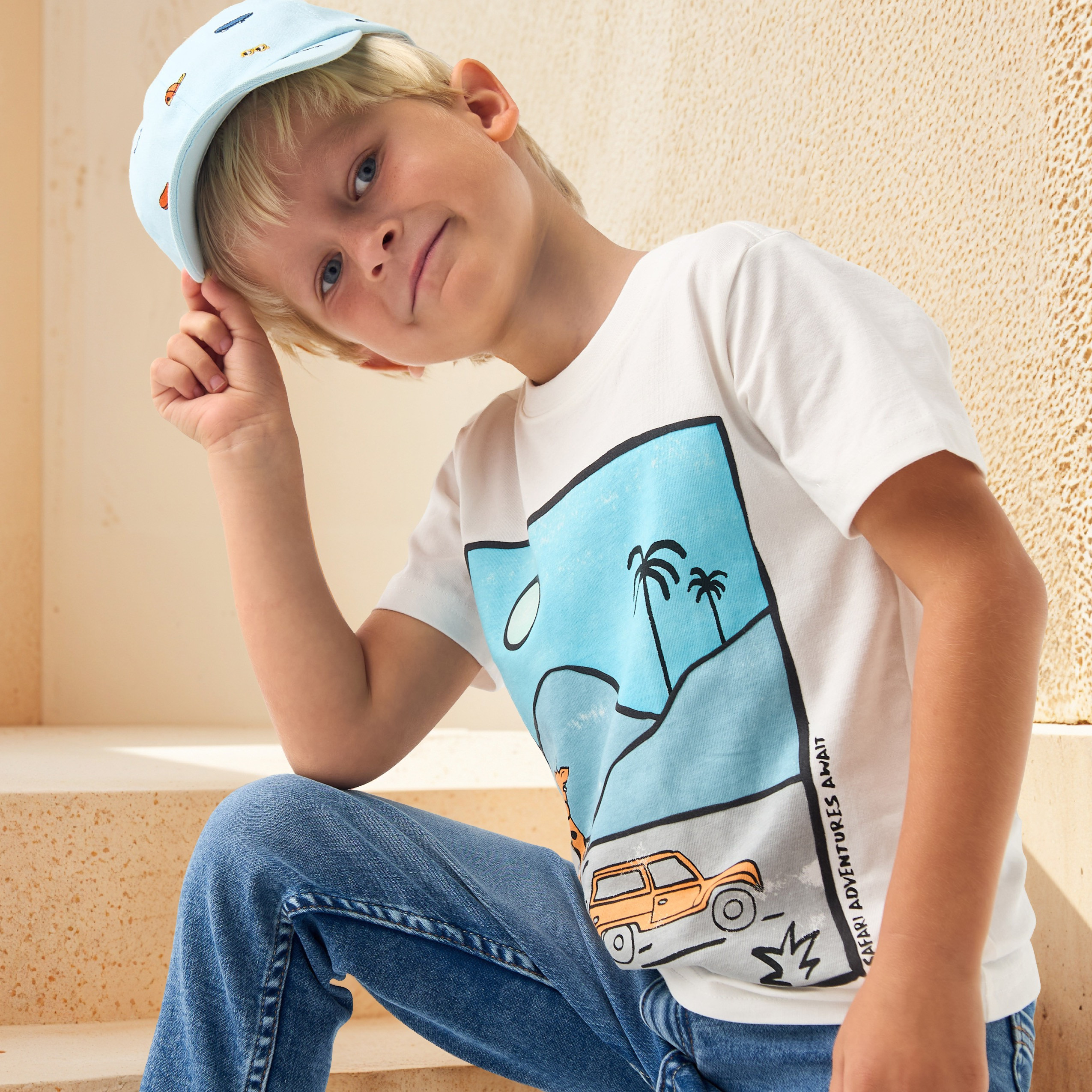 Juniors Printed Crew Neck T-shirt with Short Sleeves-boys-clothing-tshirtsandpolos-image-4