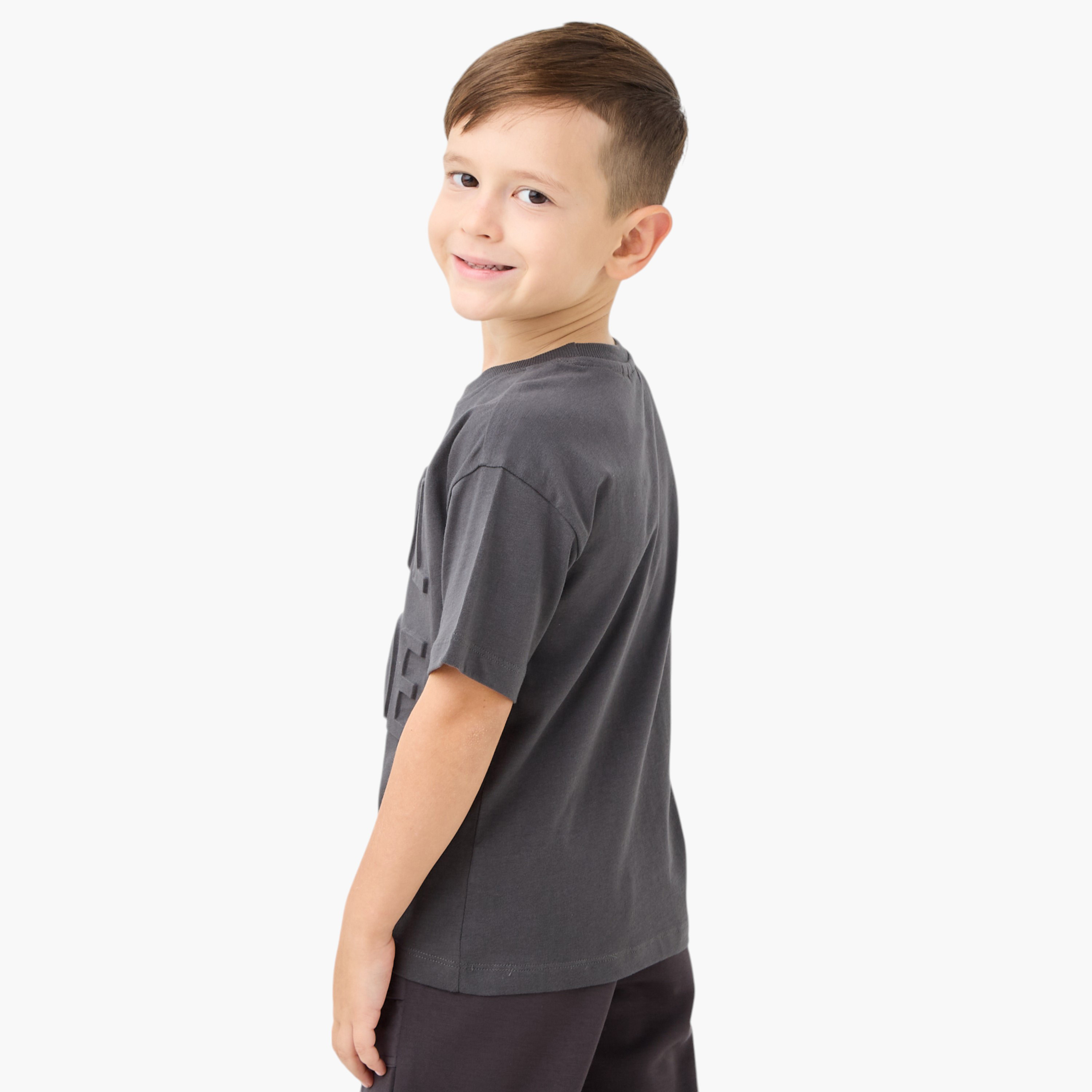 Juniors Printed T-shirt with Crew Neck and Short Sleeves-boys-clothing-tshirtsandpolos-image-3