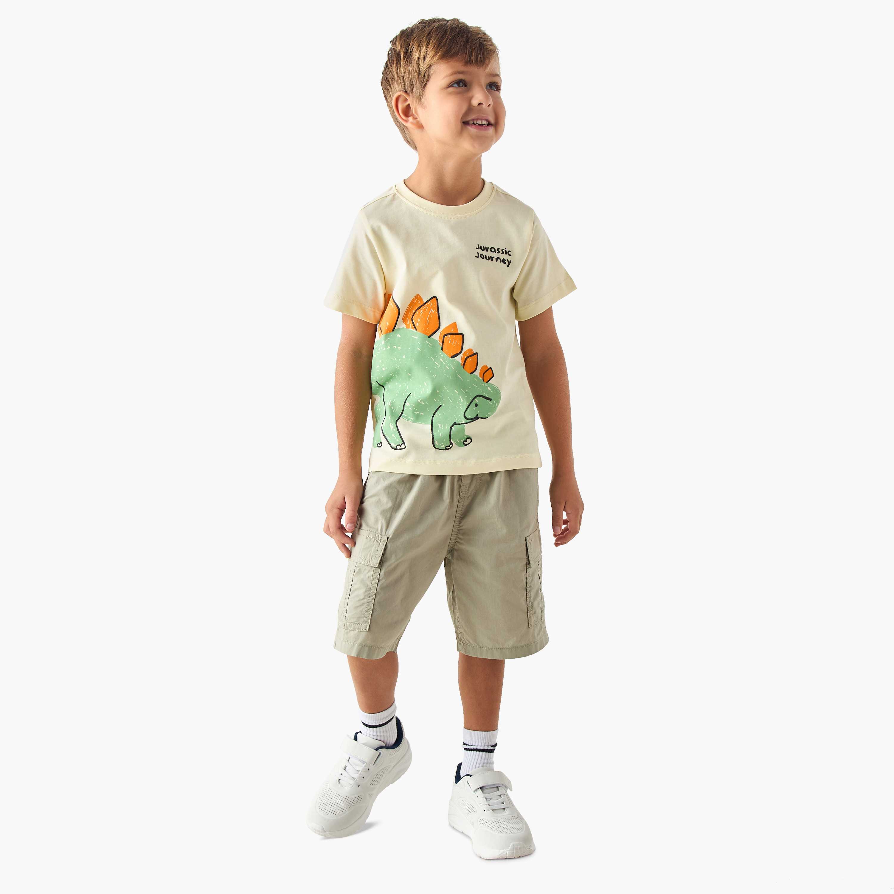 تيشيرت بطبعات ديناصور وأكمام قصيرة من جونيورز-boys-clothing-tshirtsandpolos-image-2