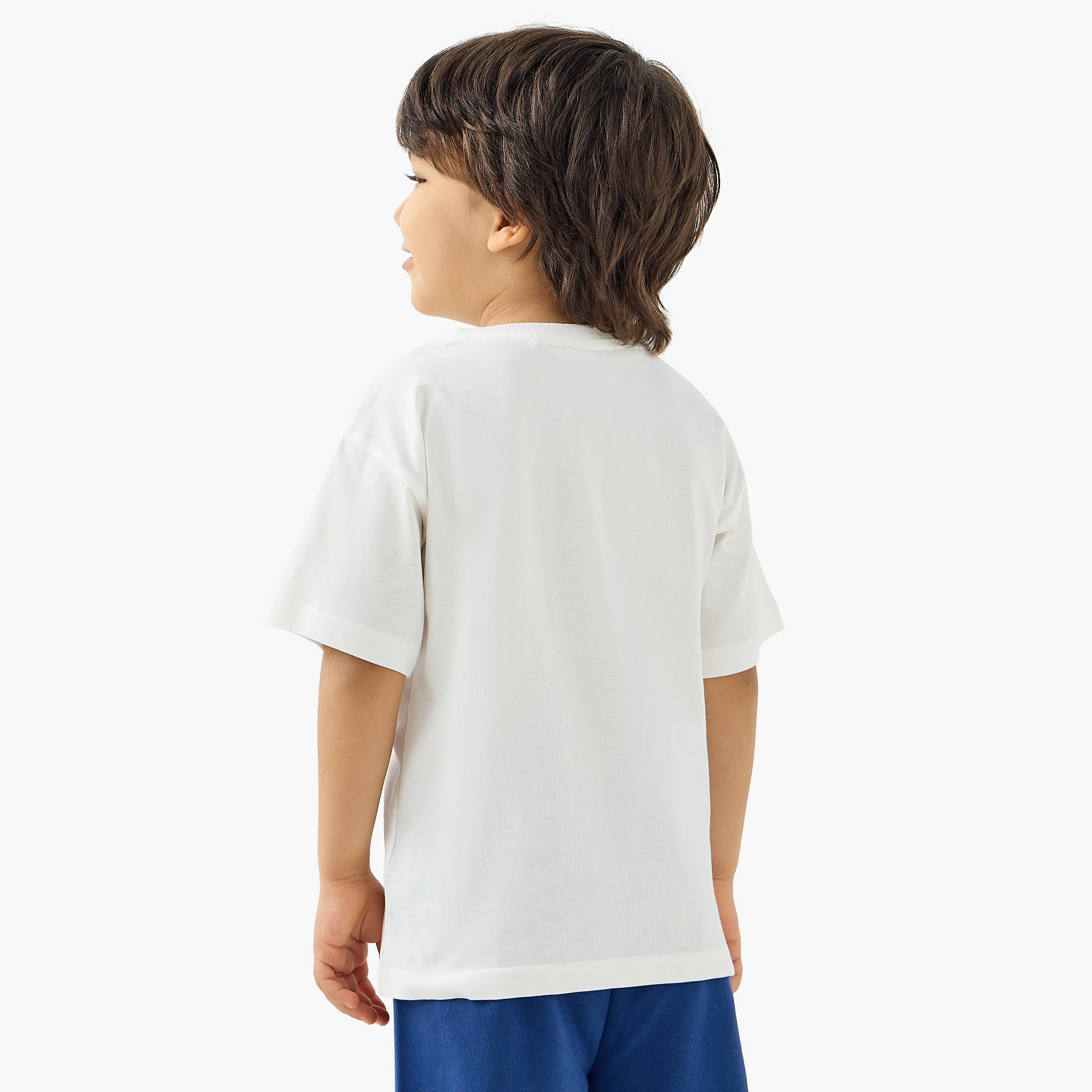 Juniors Graphic Print Crew Neck T-shirt with Short Sleeves-boys-clothing-tshirtsandpolos-image-3
