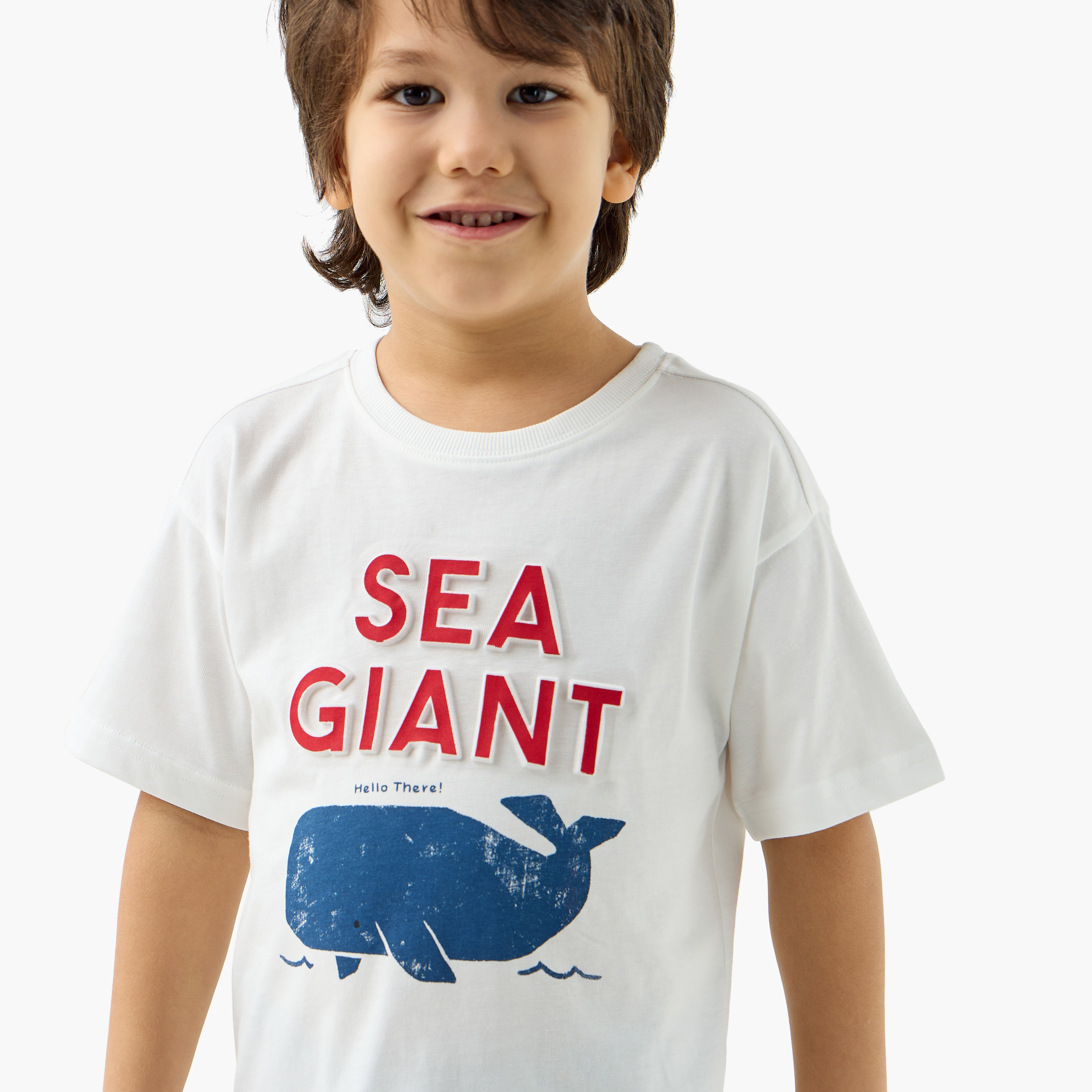 Juniors Graphic Print Crew Neck T-shirt with Short Sleeves-boys-clothing-tshirtsandpolos-image-4