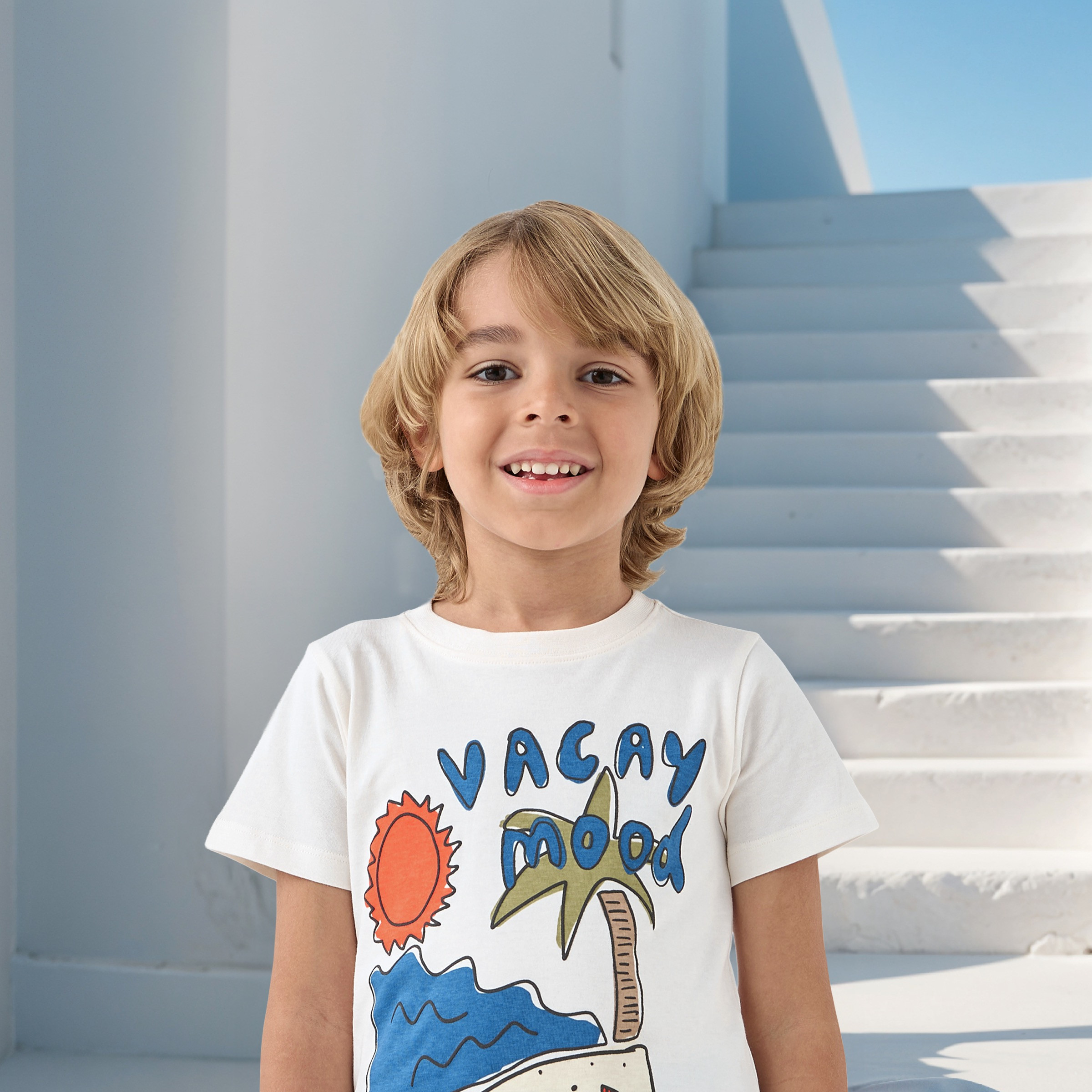 Juniors Printed Crew Neck T-shirt with Short Sleeves - Set of 2-boys-clothing-tshirtsandpolos-image-1