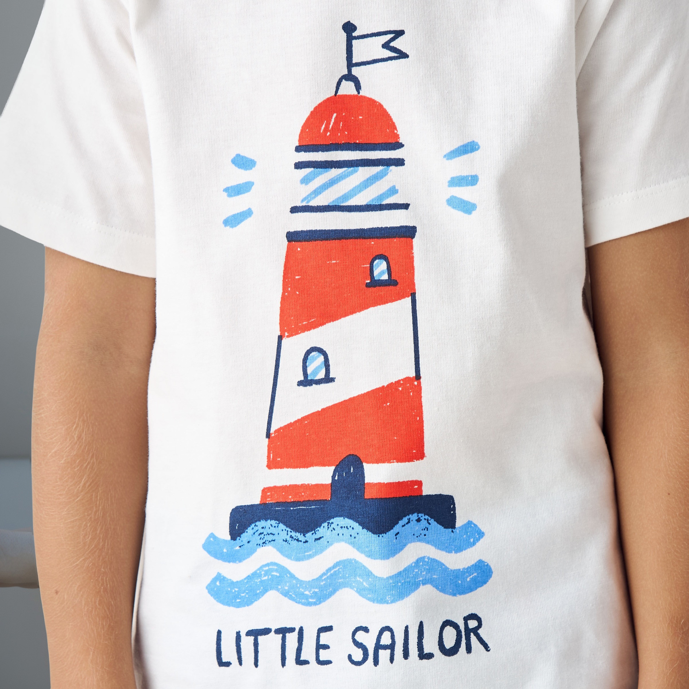 Juniors Light House Print T-shirt with Short Sleeves-boys-clothing-tshirtsandpolos-image-5