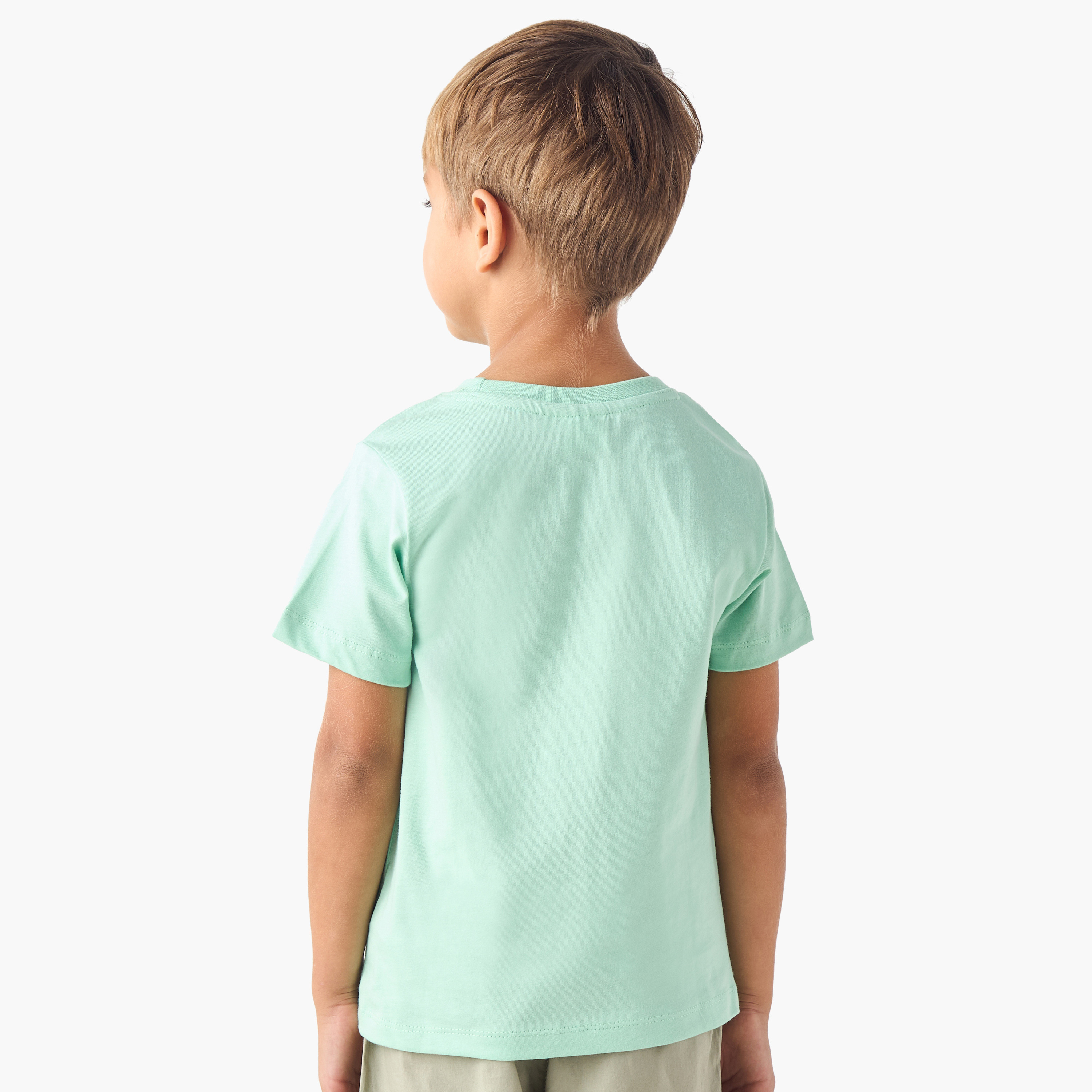 Juniors Tropical Print Crew Neck T-shirt with Short Sleeves-boys-clothing-tshirtsandpolos-image-3