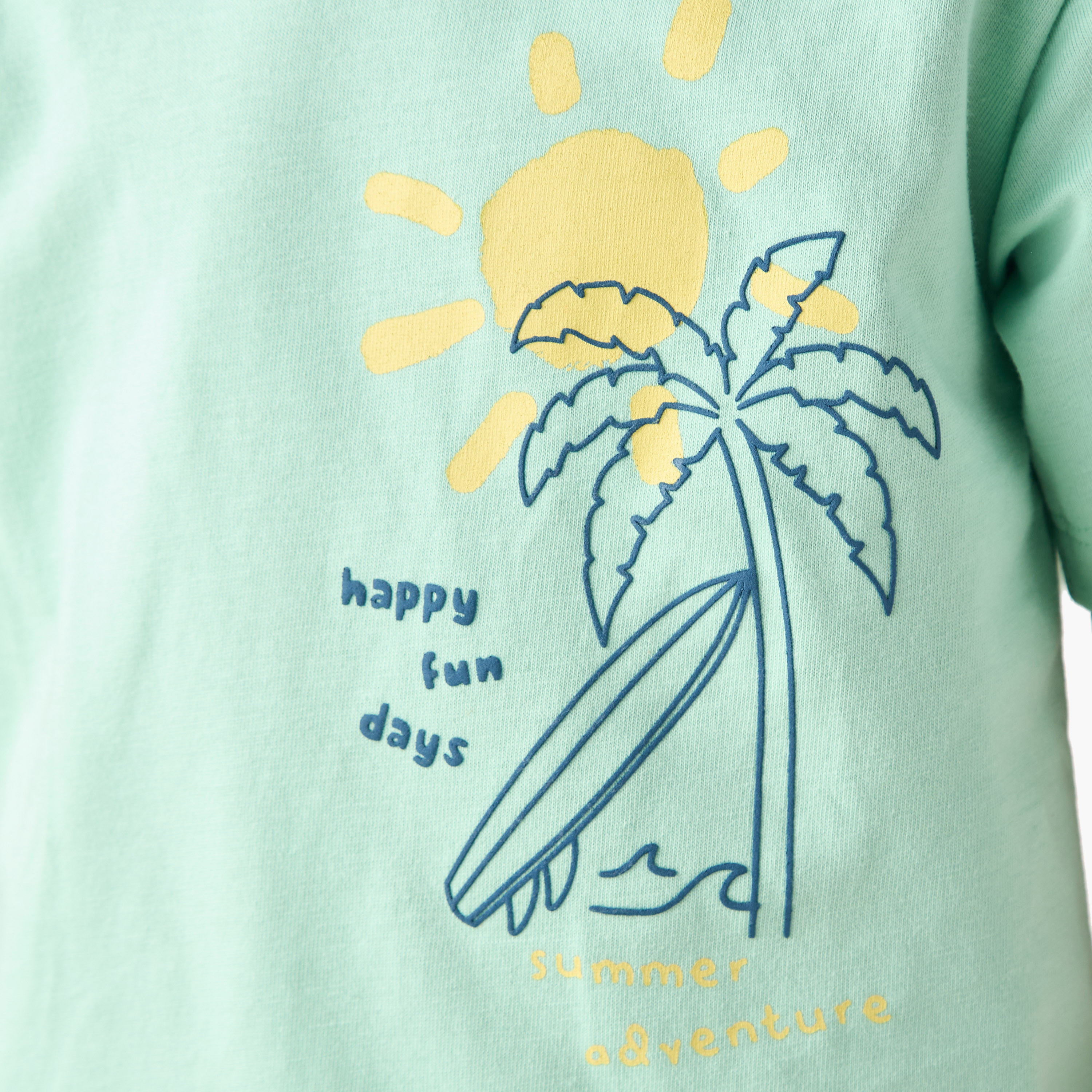 Juniors Tropical Print Crew Neck T-shirt with Short Sleeves-boys-clothing-tshirtsandpolos-image-5