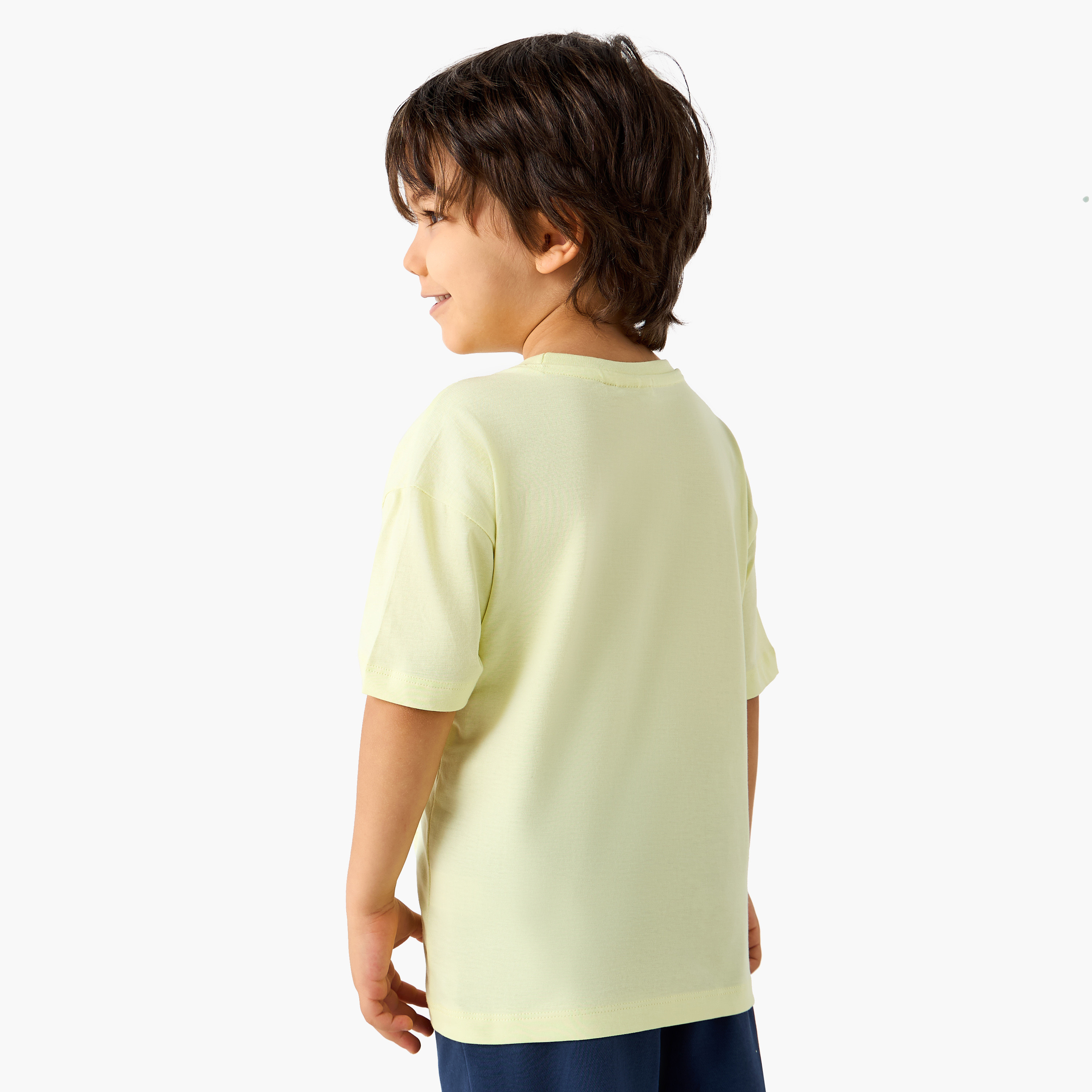 Juniors Embossed Detail T-shirt with Short Sleeves-boys-clothing-tshirtsandpolos-image-3