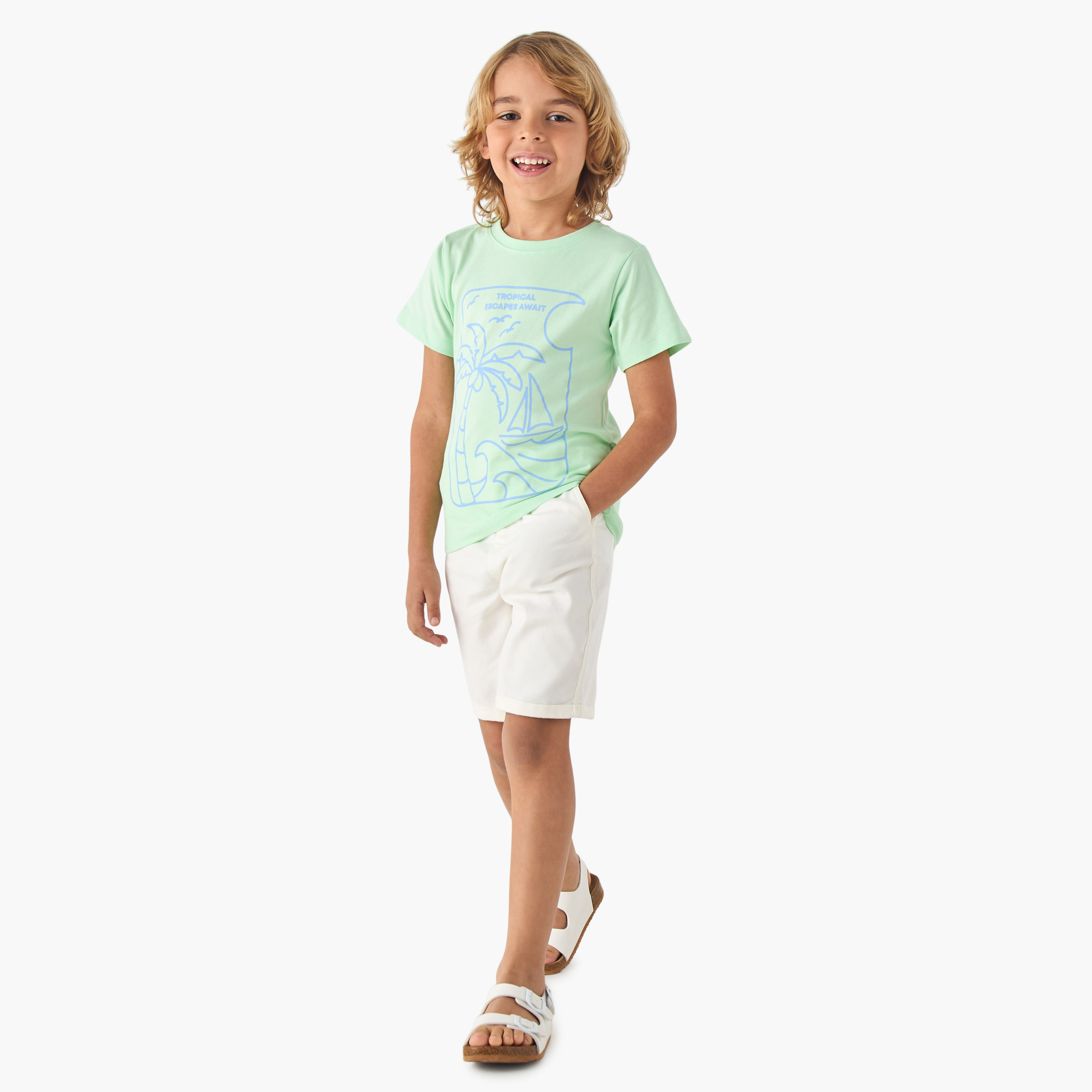 تيشيرت بياقة ضيقة وطبعات من جونيورز - طقم من قطعتين-boys-clothing-tshirtsandpolos-image-5