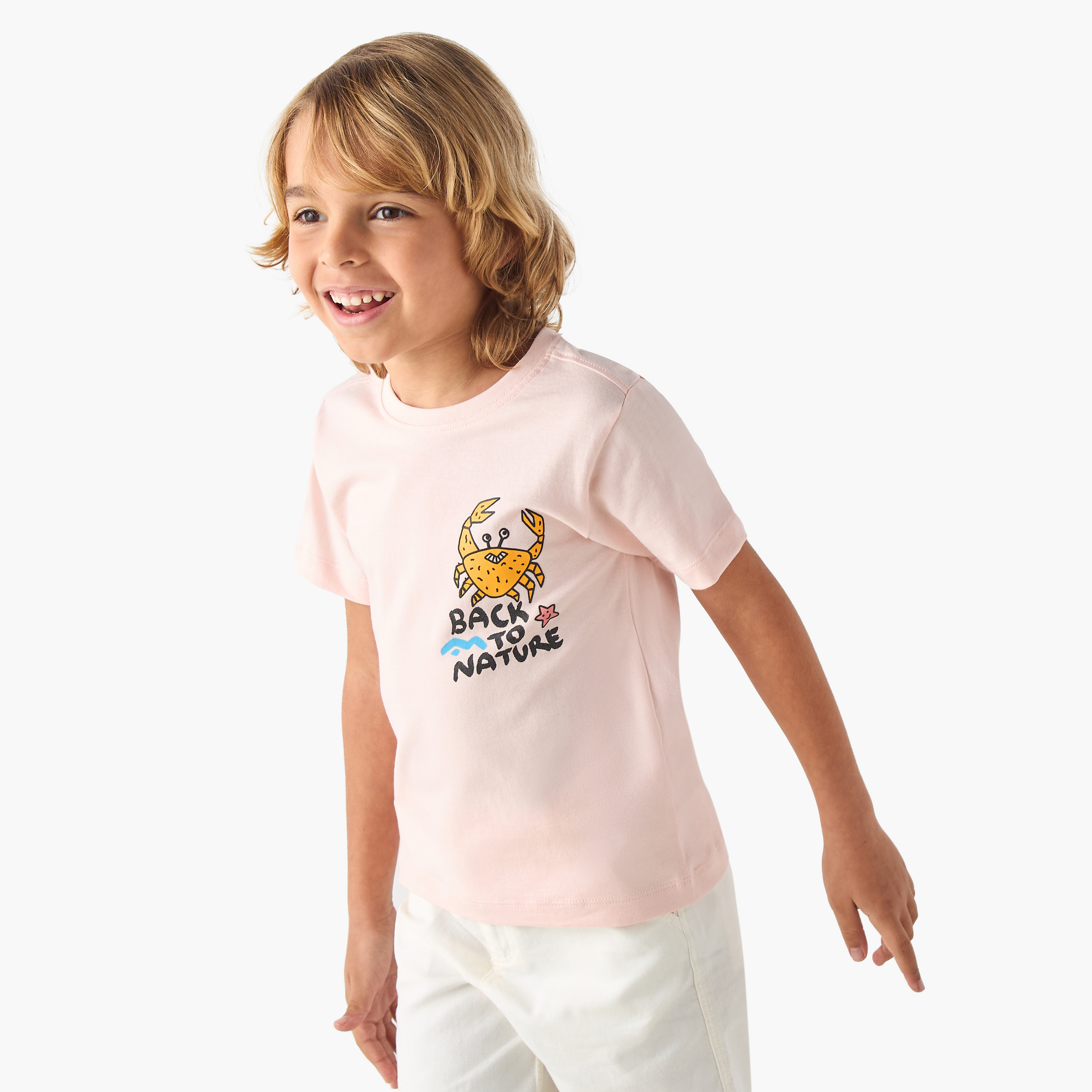 تيشيرت بياقة ضيقة وطبعات من جونيورز - طقم من قطعتين-boys-clothing-tshirtsandpolos-image-1