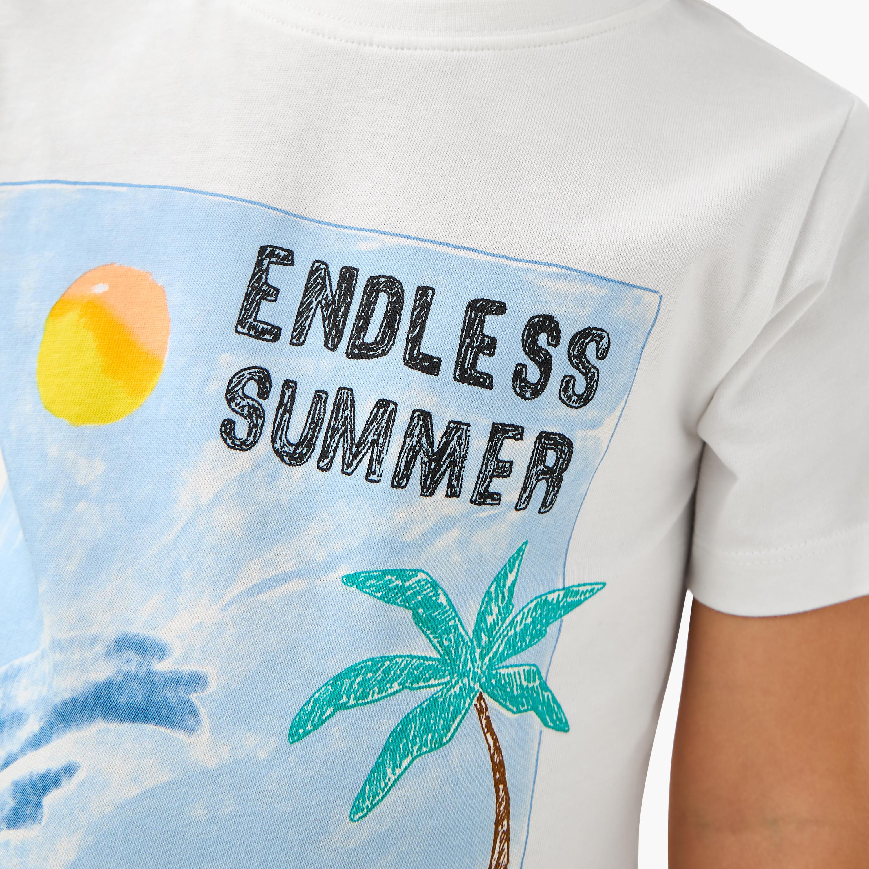 تيشيرت بياقة ضيقة وطبعات جرافيك من جونيورز-boys-clothing-tshirtsandpolos-image-4