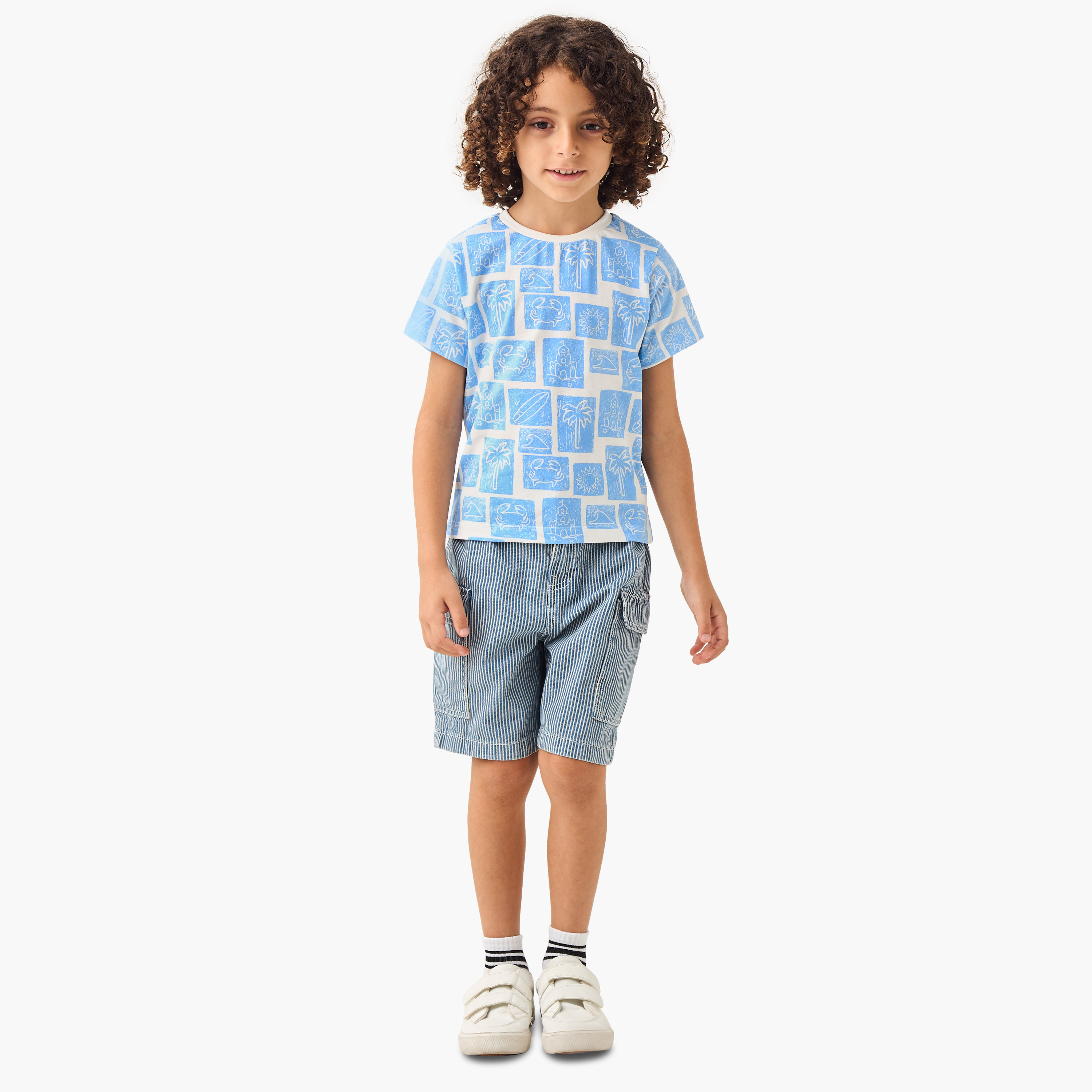 Juniors All-Over Print T-shirt with Short Sleeves-boys-clothing-tshirtsandpolos-image-2