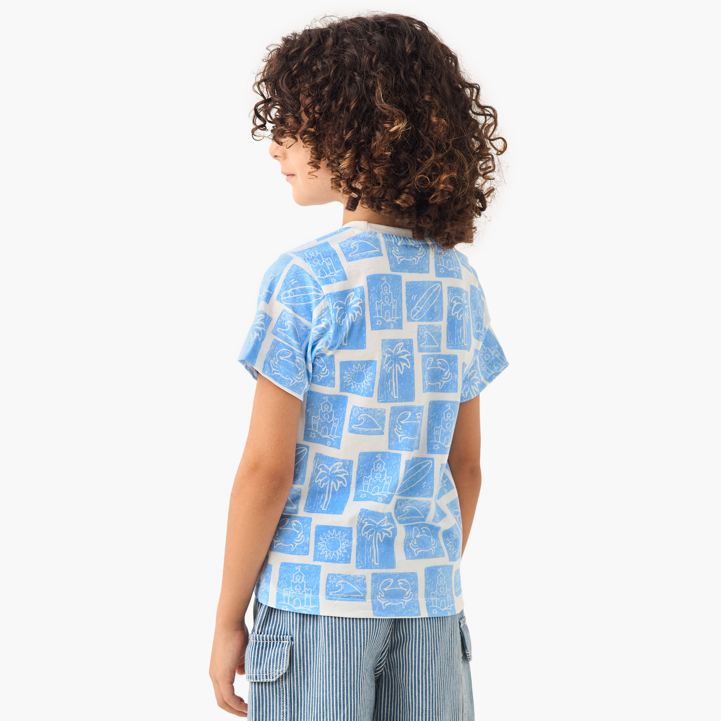 Juniors All-Over Print T-shirt with Short Sleeves-boys-clothing-tshirtsandpolos-image-3