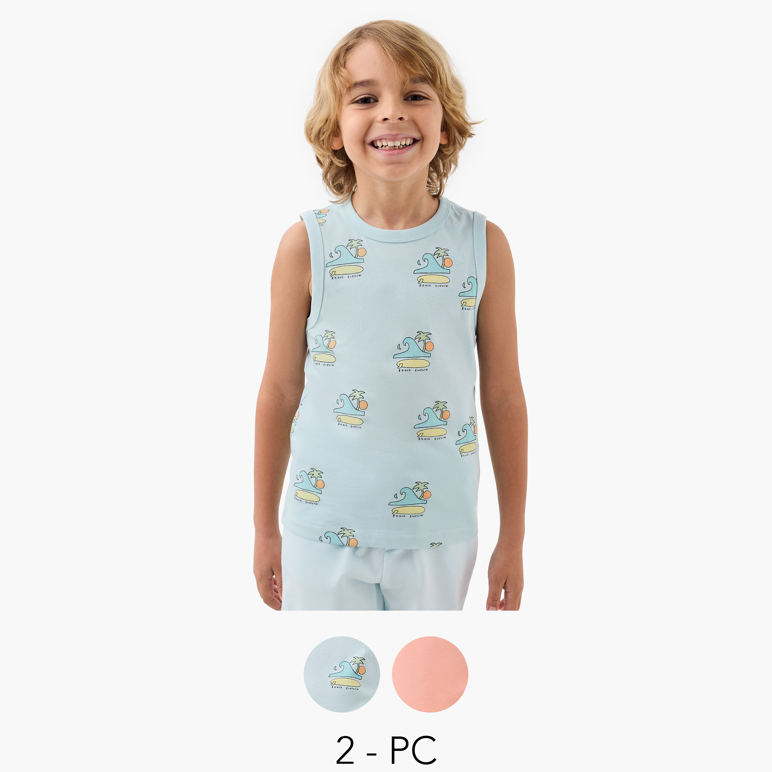Juniors Printed Sleeveless T-shirt - Set of 2-boys-clothing-tshirtsandpolos-image-1