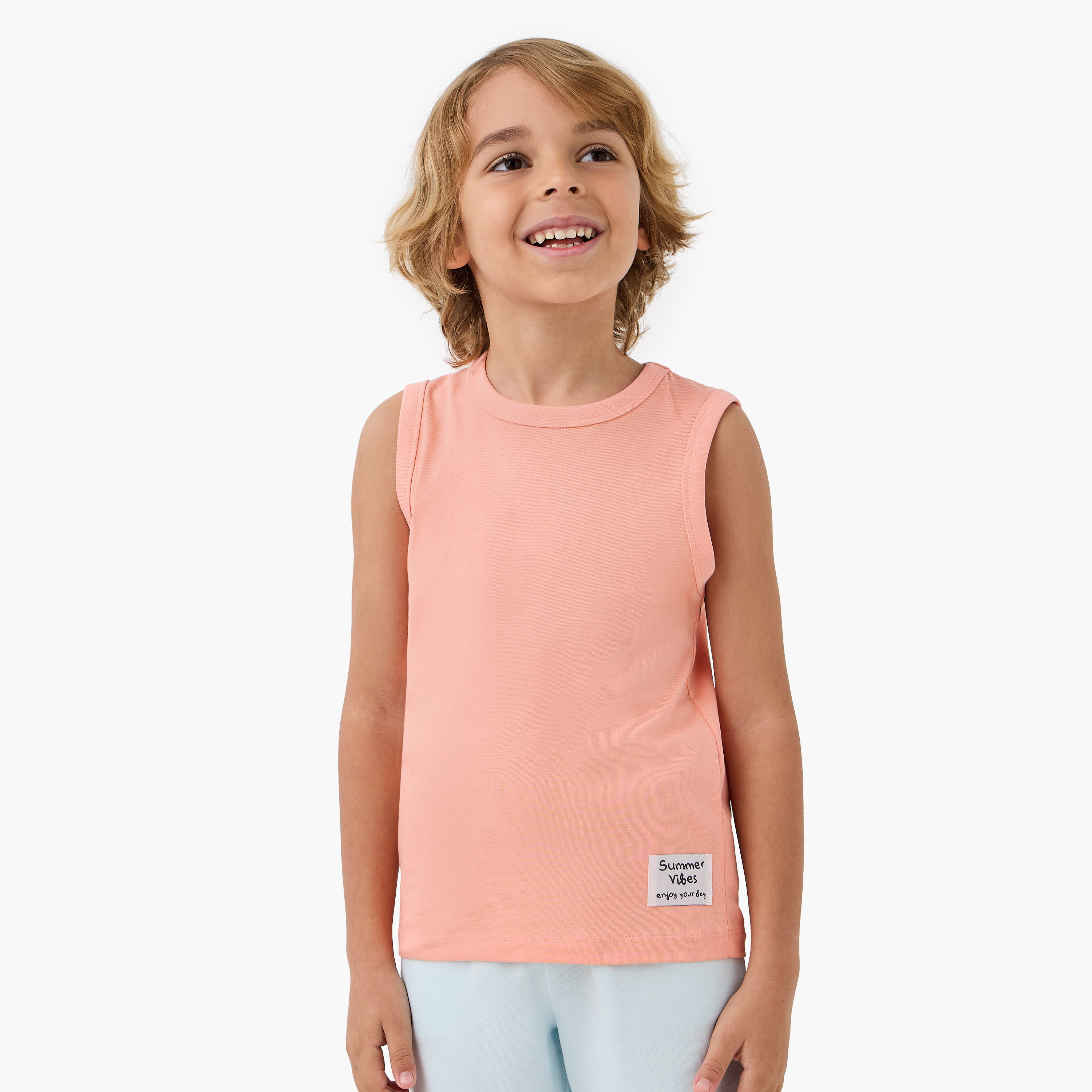Juniors Printed Sleeveless T-shirt - Set of 2-boys-clothing-tshirtsandpolos-image-6
