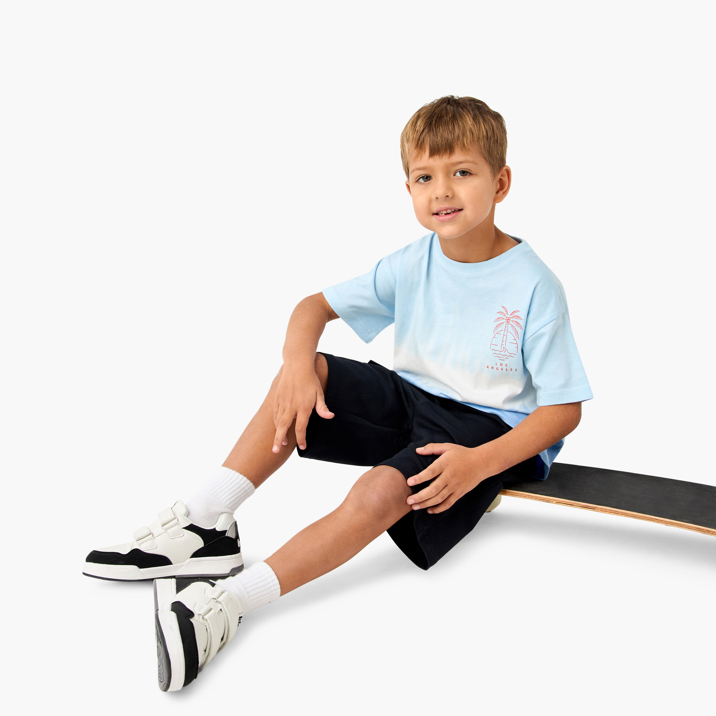 Juniors Graphic Print Crew Neck T-shirt with Short Sleeves-boys-clothing-tshirtsandpolos-image-3