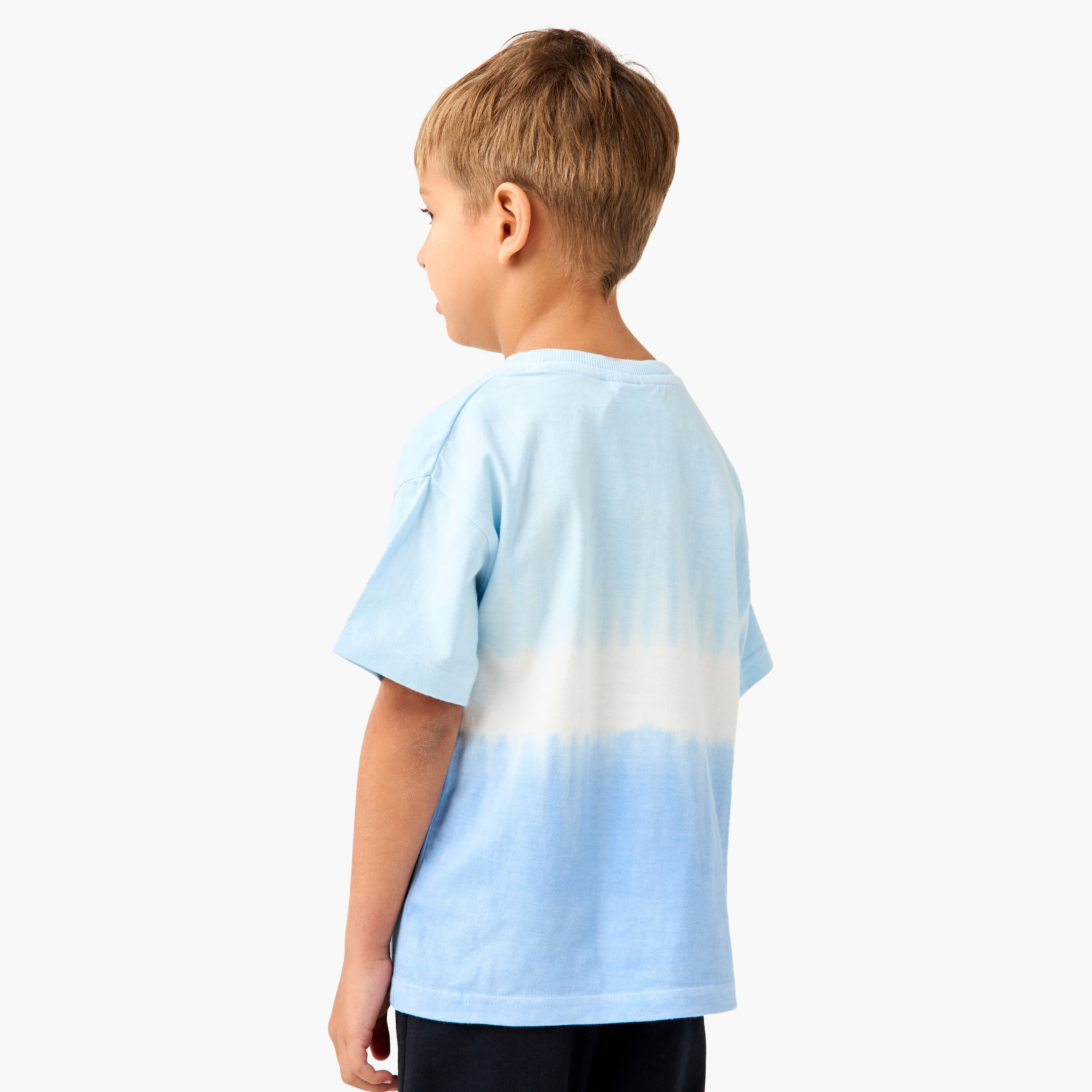 Juniors Graphic Print Crew Neck T-shirt with Short Sleeves-boys-clothing-tshirtsandpolos-image-4