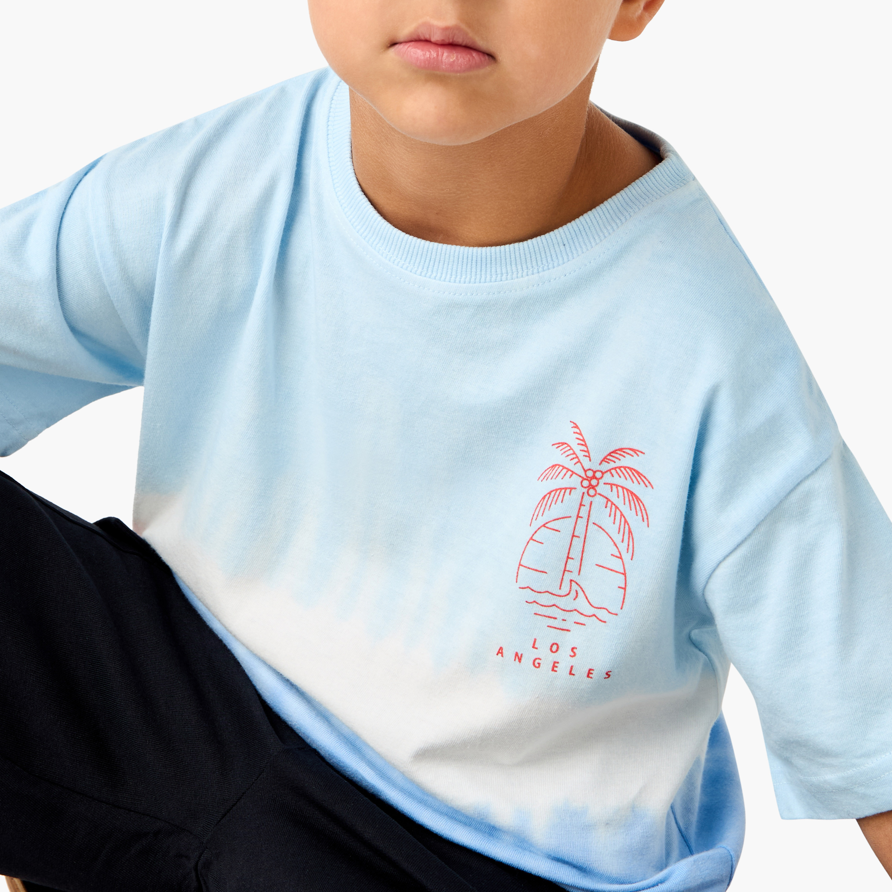 Juniors Graphic Print Crew Neck T-shirt with Short Sleeves-boys-clothing-tshirtsandpolos-image-5