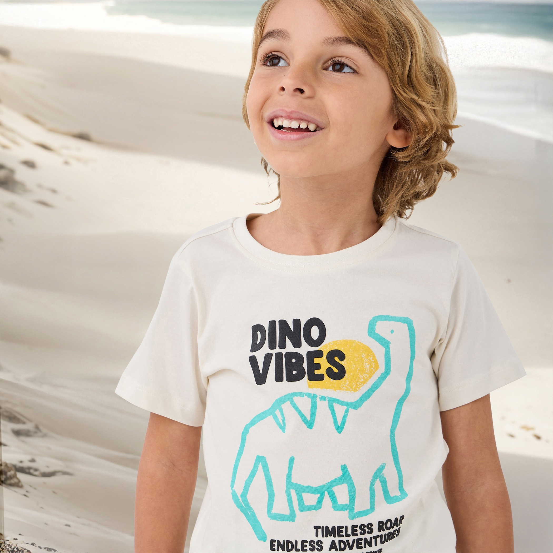 Juniors Dino Print Crew Neck T-shirt with Short Sleeves-boys-clothing-tshirtsandpolos-image-4