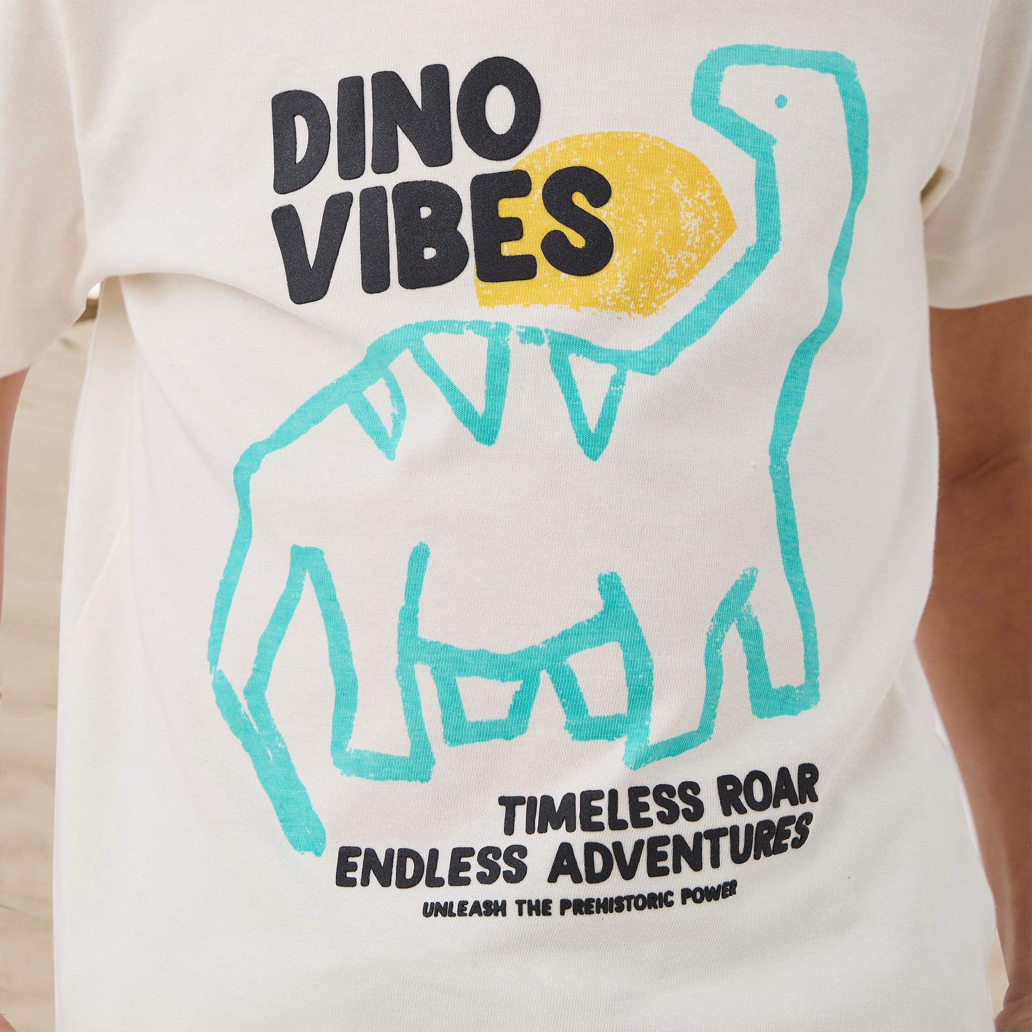 Juniors Dino Print Crew Neck T-shirt with Short Sleeves-boys-clothing-tshirtsandpolos-image-5