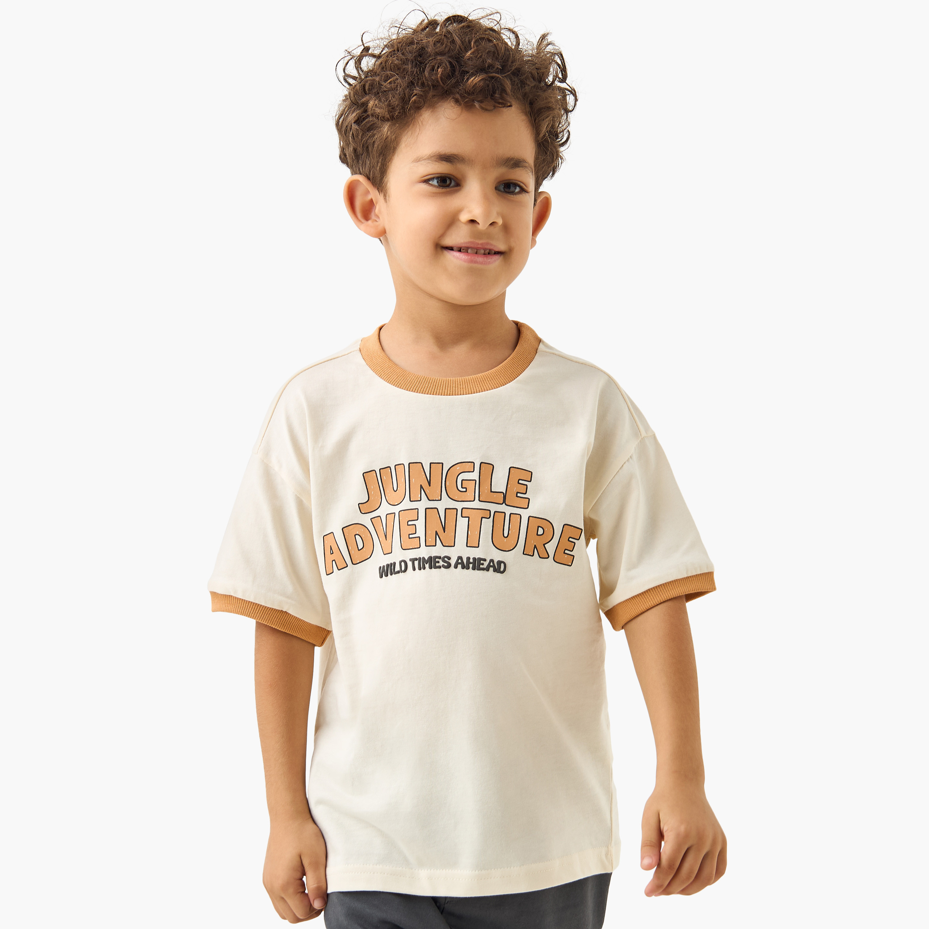 Juniors Graphic Print Crew Neck T-shirt with Short Sleeves-boys-clothing-tshirtsandpolos-image-1