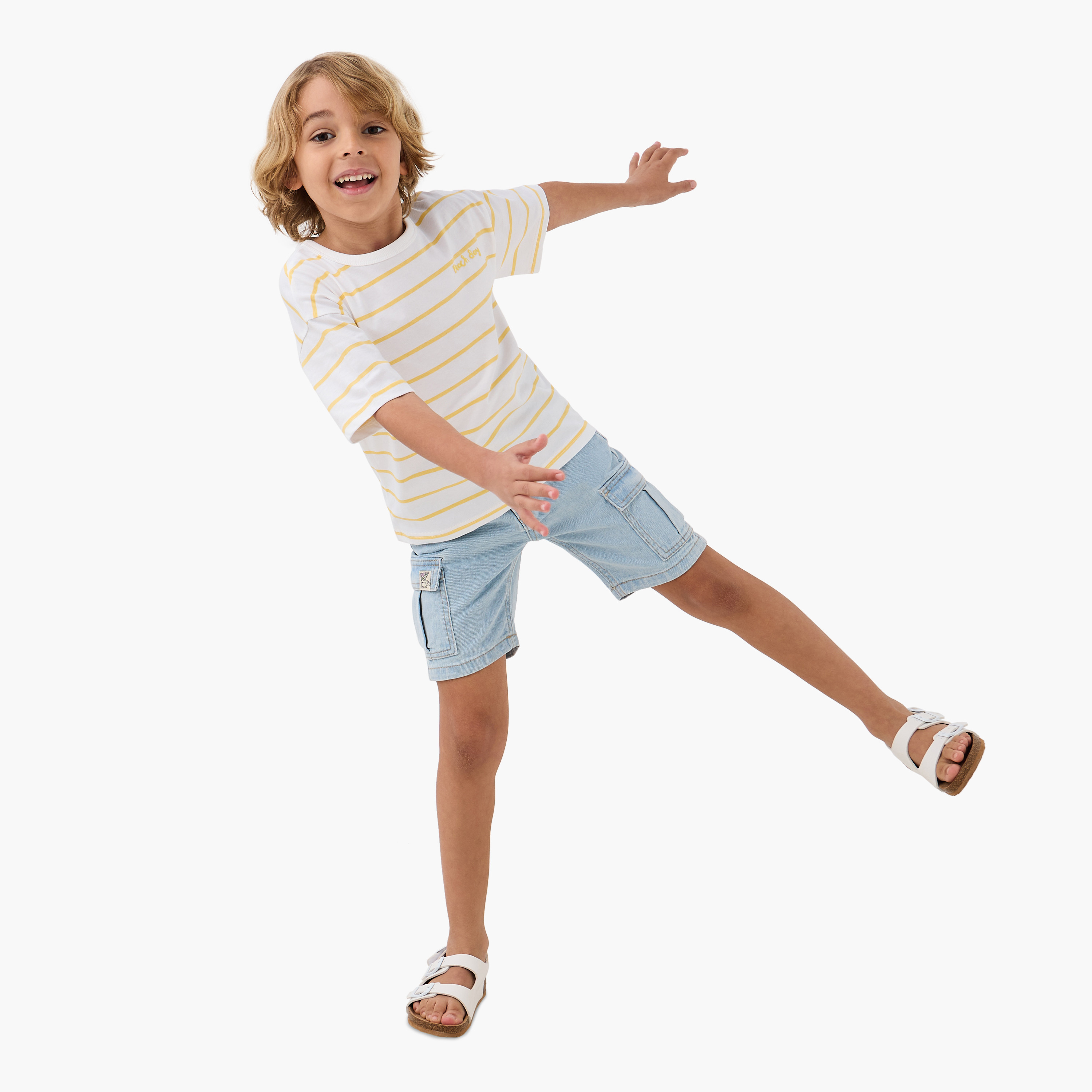 Juniors Striped Crew Neck T-shirt with Short Sleeves-boys-clothing-tshirtsandpolos-image-2