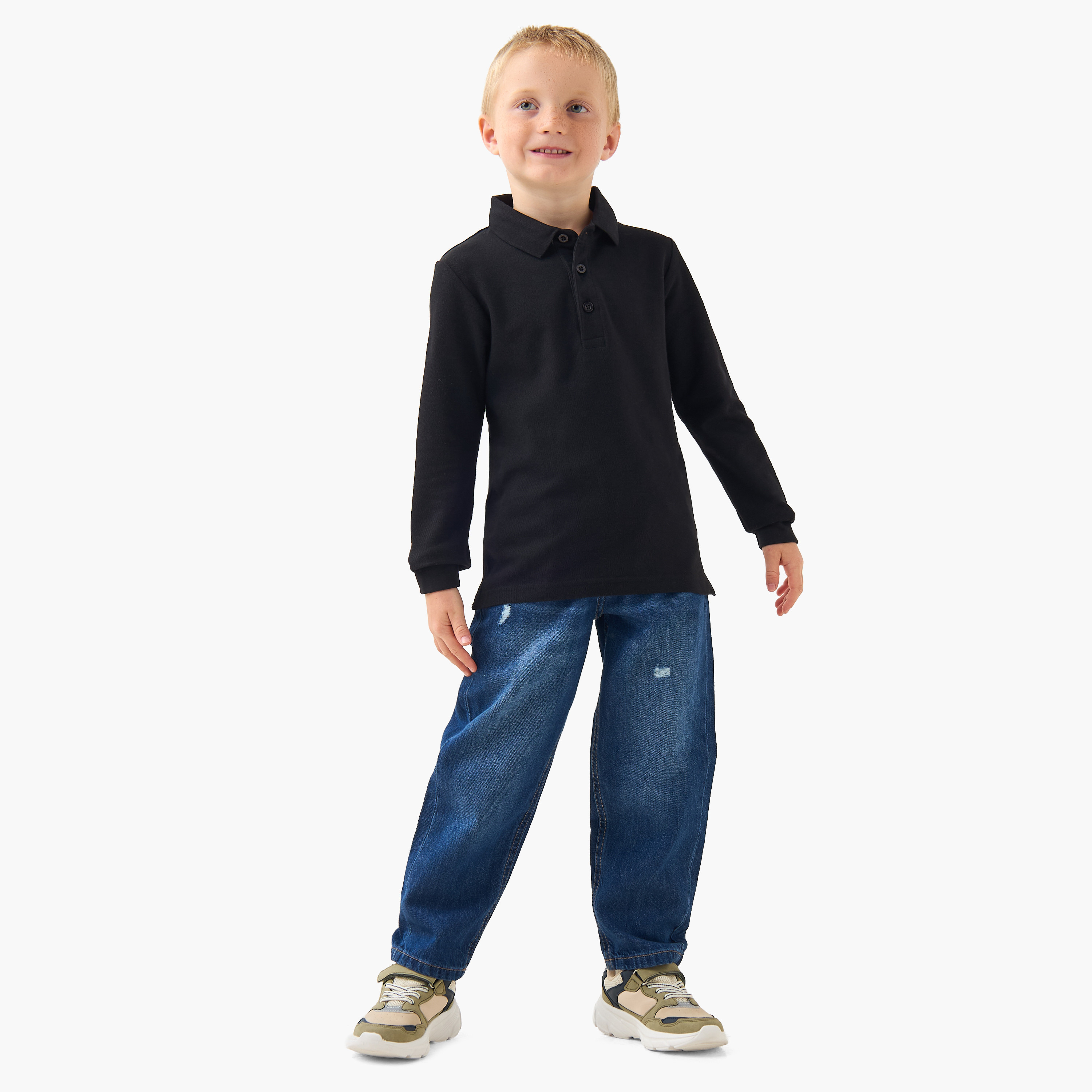 تيشيرت بولو بياقة وأكمام طويلة من جونيورز-boys-clothing-tshirtsandpolos-image-4