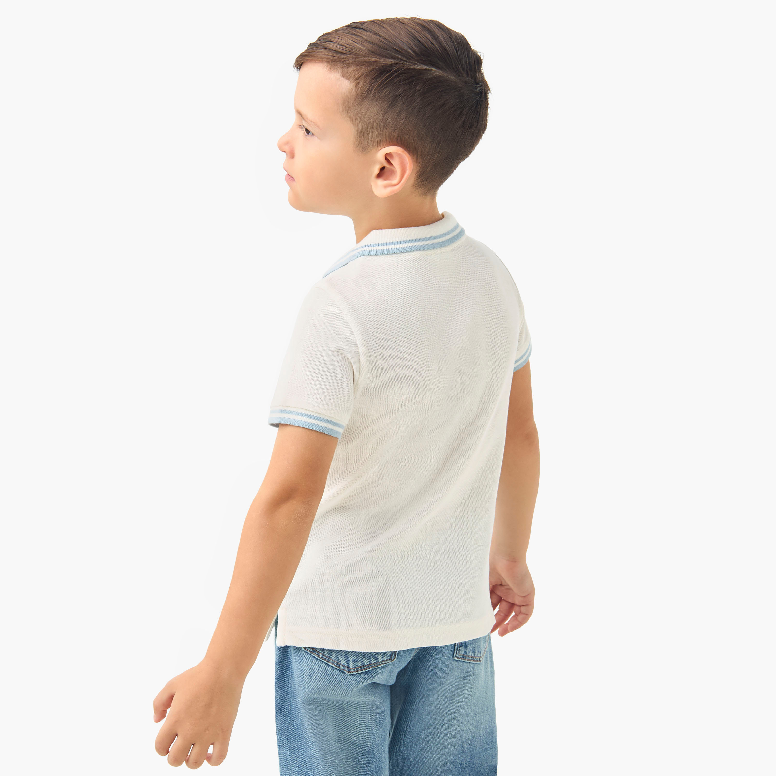 تيشيرت بولو بأكمام قصيرة وخطوط متباينة من جونيورز-boys-clothing-tshirtsandpolos-image-3
