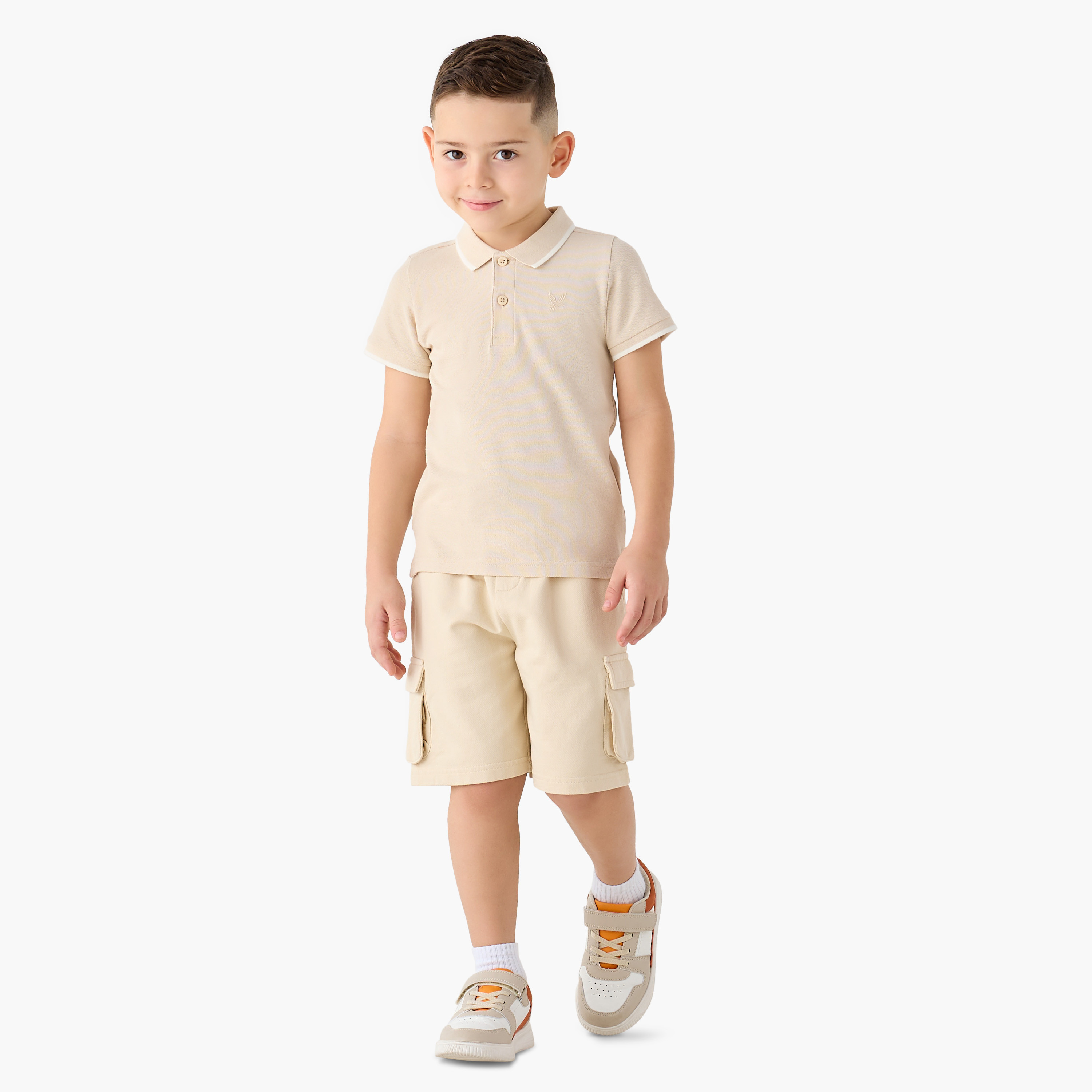 تيشيرت بولو سادة بأكمام قصيرة جونيورز-boys-clothing-tshirtsandpolos-image-2
