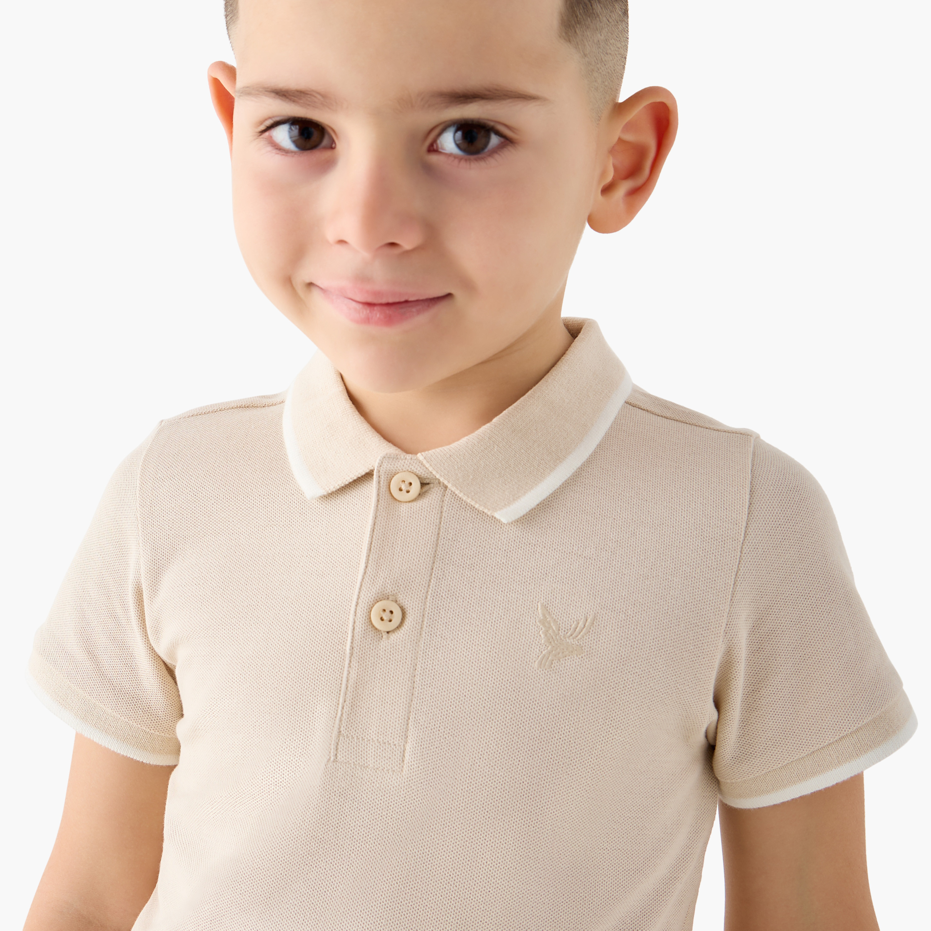 تيشيرت بولو سادة بأكمام قصيرة جونيورز-boys-clothing-tshirtsandpolos-image-4