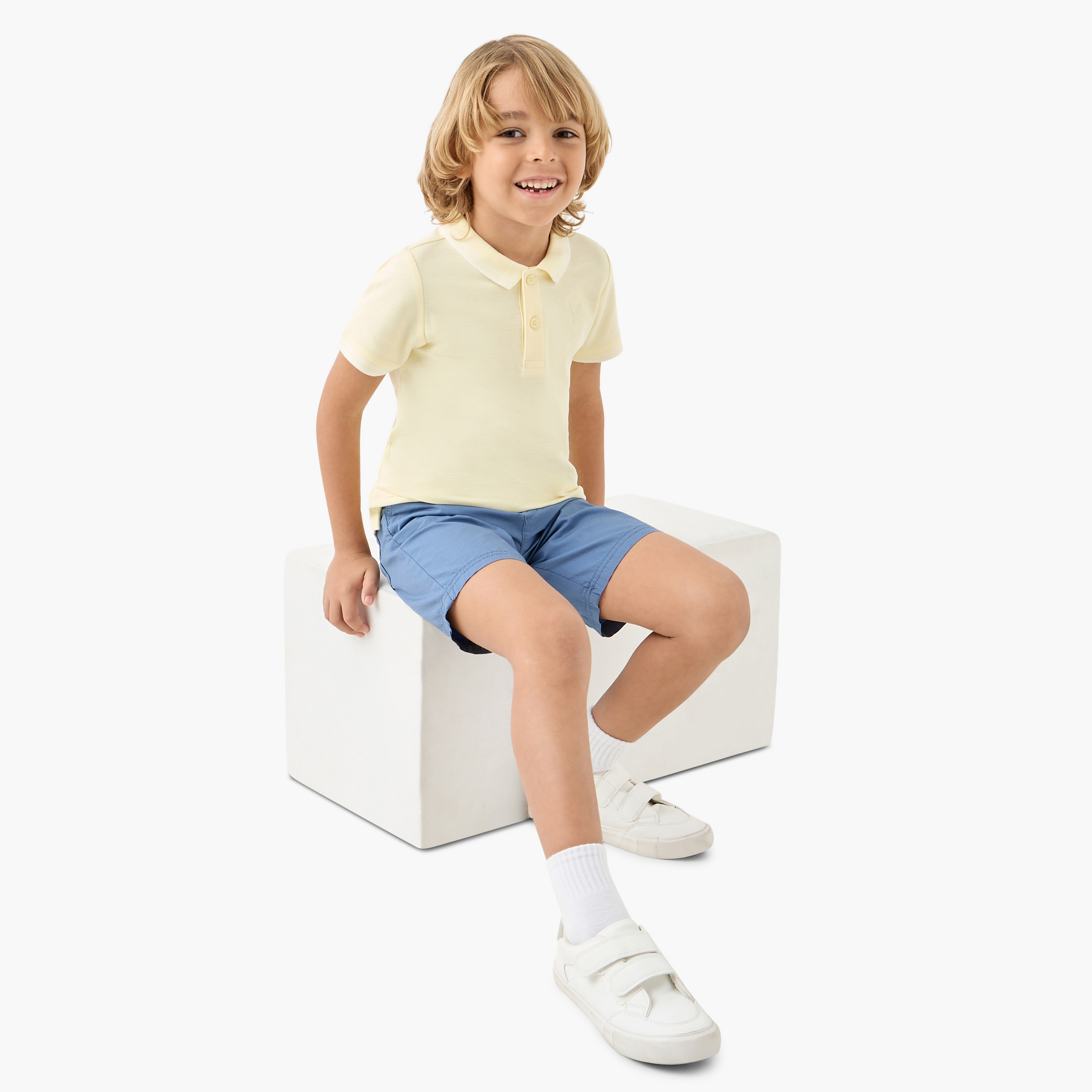 Juniors Solid Polo T-shirt with Short Sleeves-boys-clothing-tshirtsandpolos-image-2